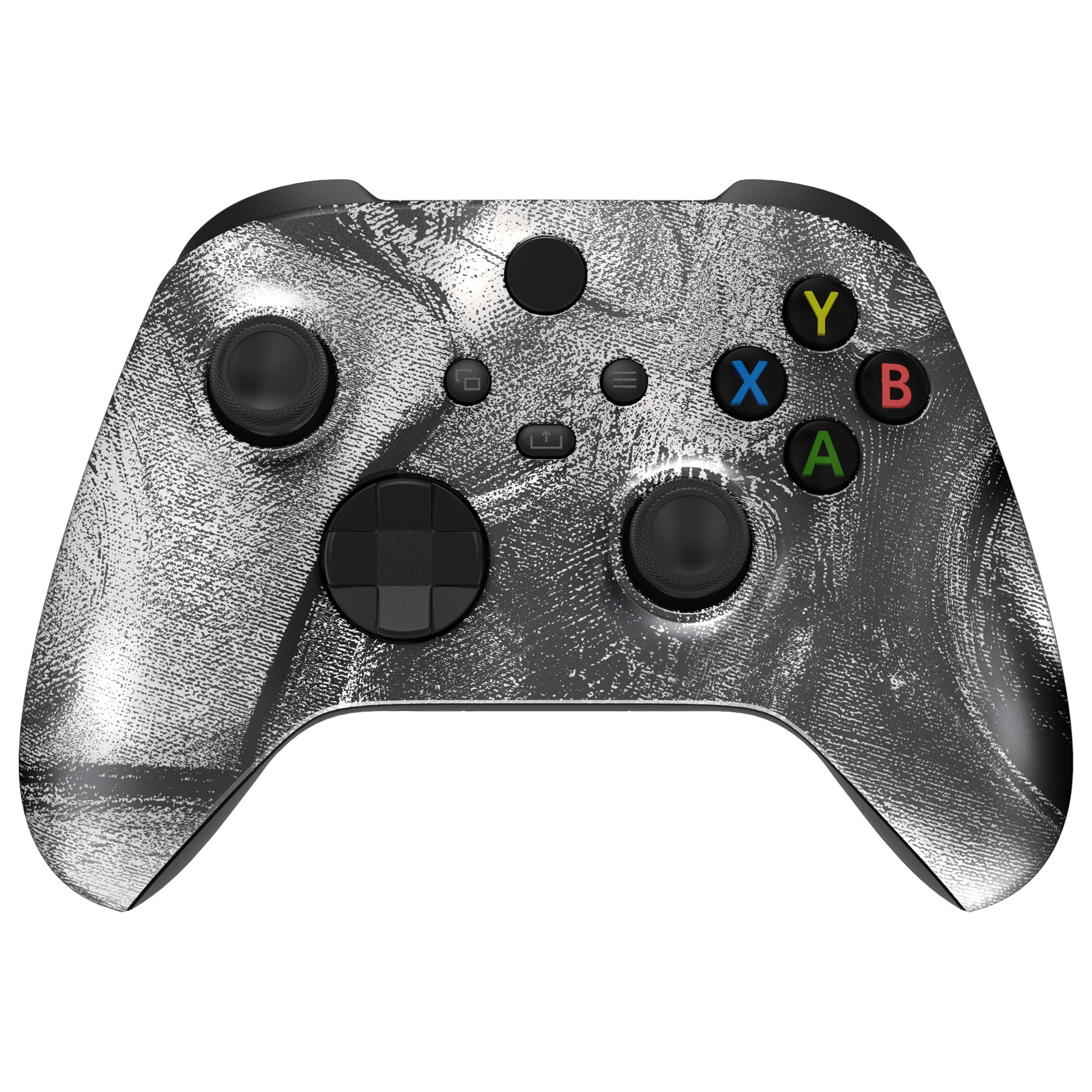 eXtremeRate Retail Silver Wave Replacement Part Faceplate, Soft Touch Grip Housing Shell Case for Xbox Series S & Xbox Series X Controller Accessories - Controller NOT Included - FX3T169