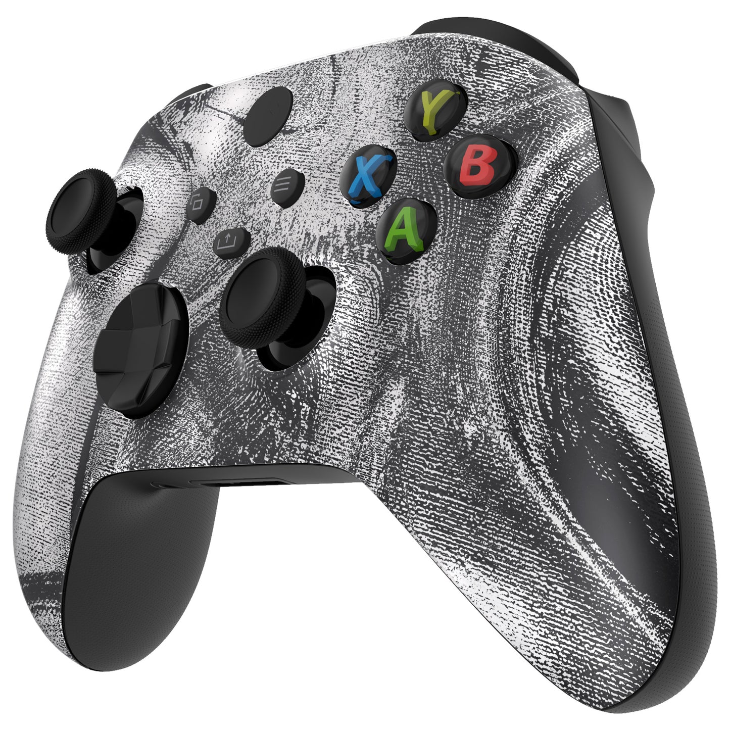 eXtremeRate Retail Silver Wave Replacement Part Faceplate, Soft Touch Grip Housing Shell Case for Xbox Series S & Xbox Series X Controller Accessories - Controller NOT Included - FX3T169