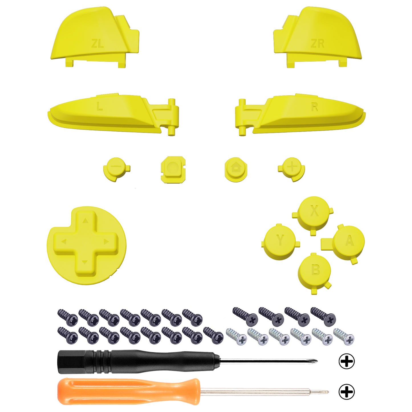 eXtremeRate Retail Replacement Full Set Buttons For Nintendo Switch Pro Controller - Sunflower Yellow - KRP359