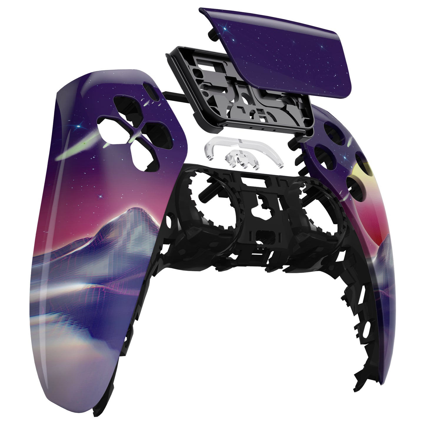 eXtremeRate Retail The Cyber Moon Touchpad Front Housing Shell Compatible with ps5 Controller BDM-010 BDM-020 BDM-030, DIY Replacement Shell Custom Touch Pad Cover Compatible with ps5 Controller - ZPFT1093G3