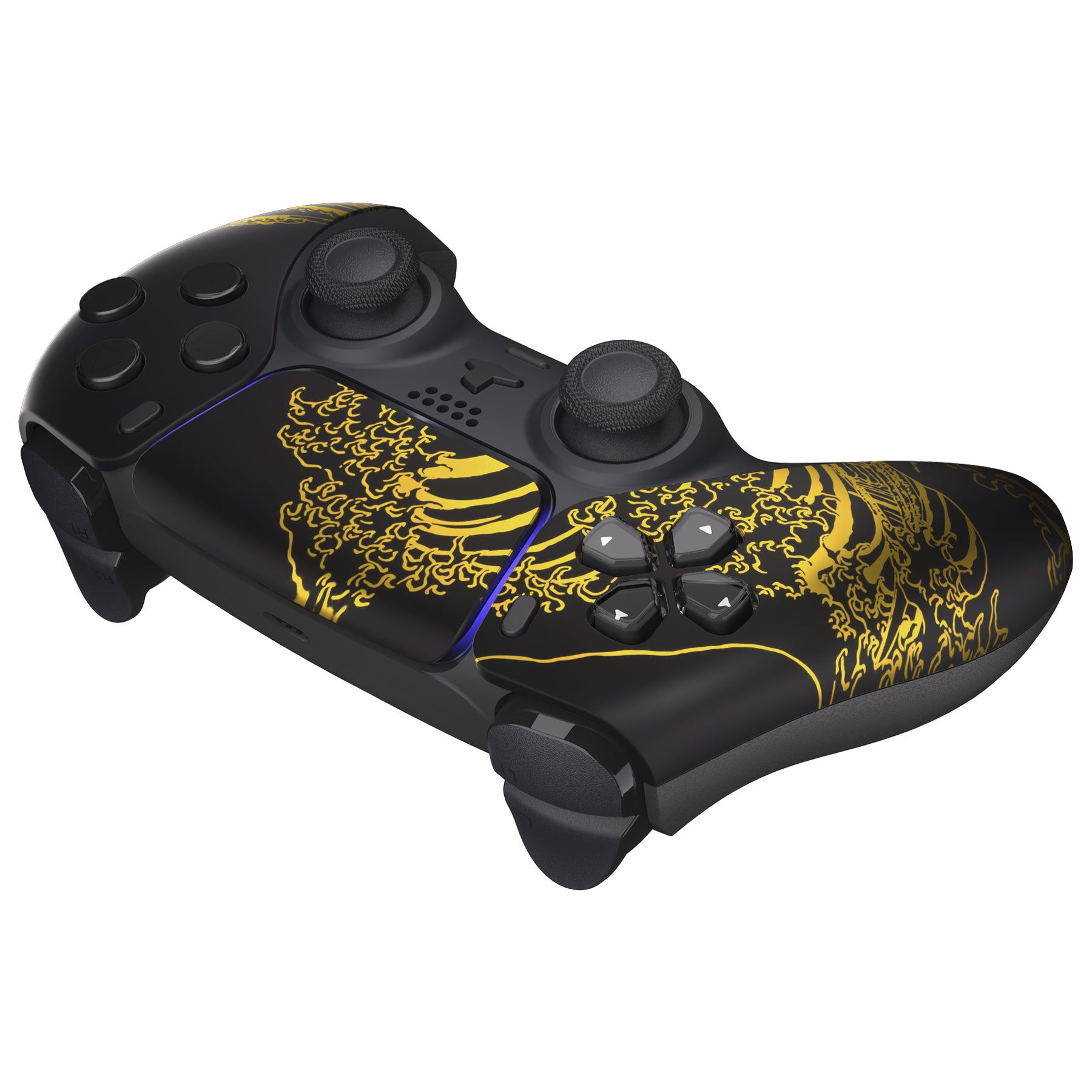 eXtremeRate Replacement Front Housing Shell with Touchpad Compatible with  PS5 Controller BDM-010/020/030/040 - The Great GOLDEN Wave Off Kanagawa -  