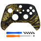 eXtremeRate Retail The Great GOLDEN Wave Off Kanagawa - Black Replacement Part Faceplate, Soft Touch Grip Housing Shell Case for Xbox Series S & Xbox Series X Controller Accessories - Controller NOT Included - FX3T188