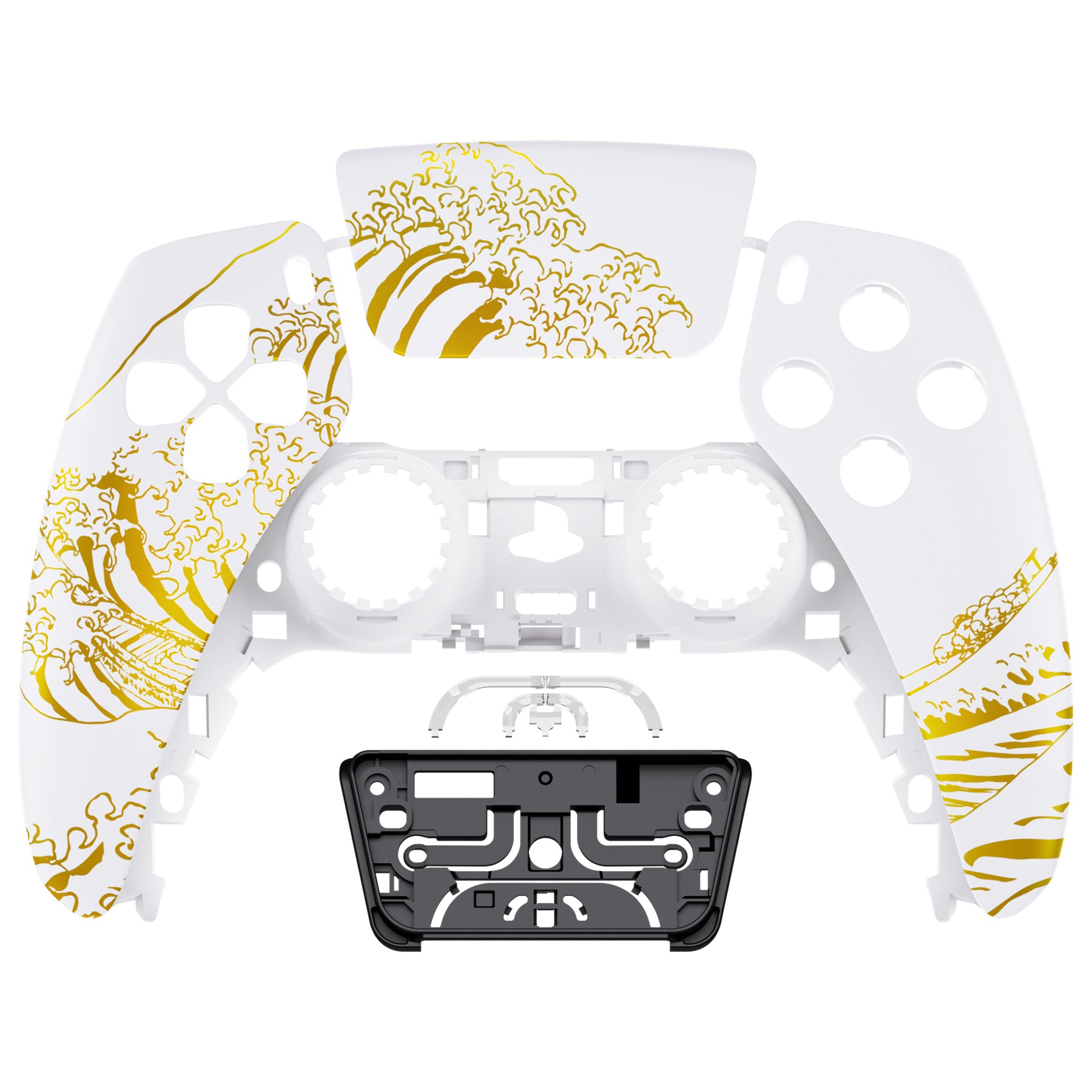 eXtremeRate Replacement Front Housing Shell with Touchpad Compatible with  PS5 Controller BDM-010/020/030/040 - The Great GOLDEN Wave Off Kanagawa -  