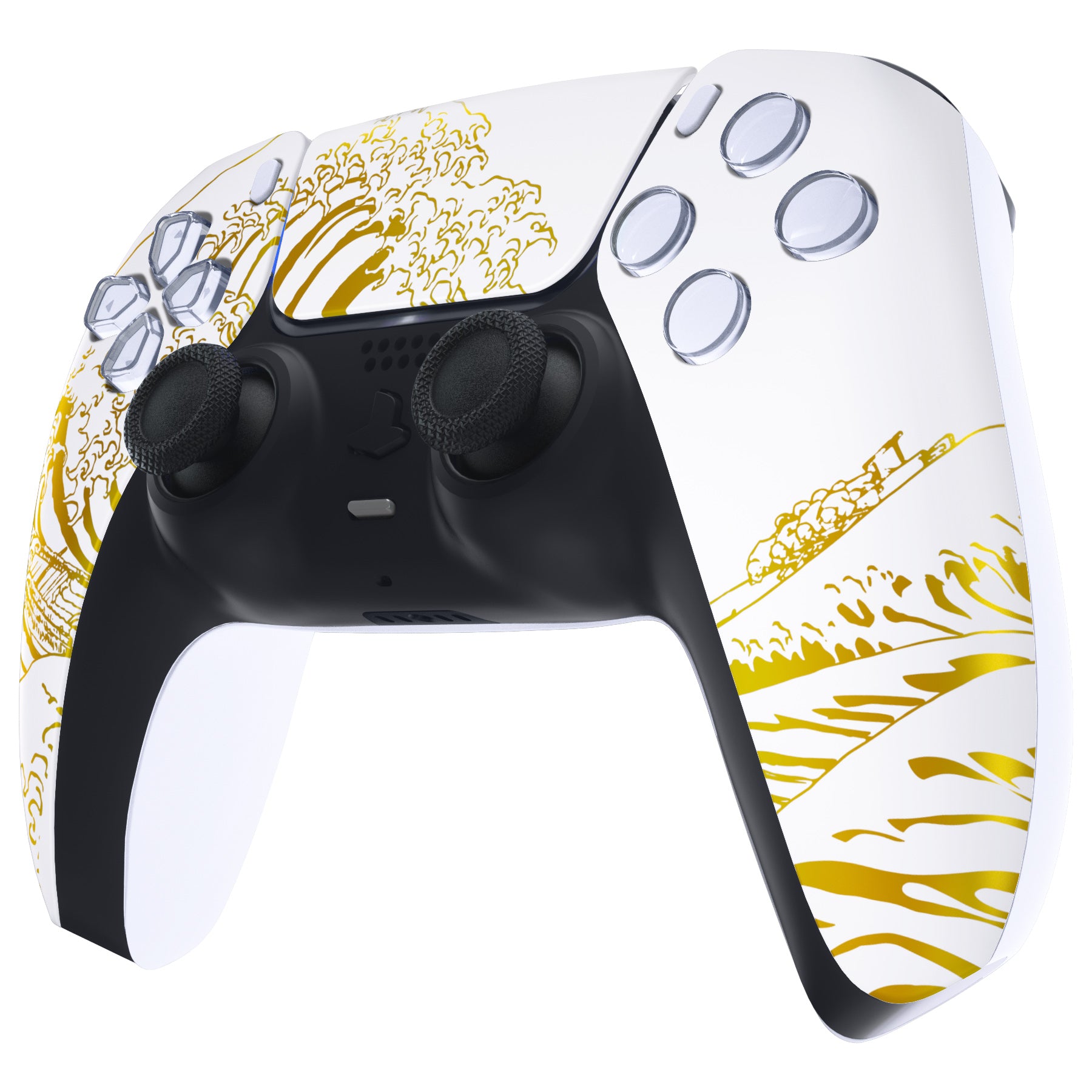 eXtremeRate Replacement Front Housing Shell with Touchpad Compatible with  PS5 Controller BDM-010/020/030/040 - The Great GOLDEN Wave Off Kanagawa -  