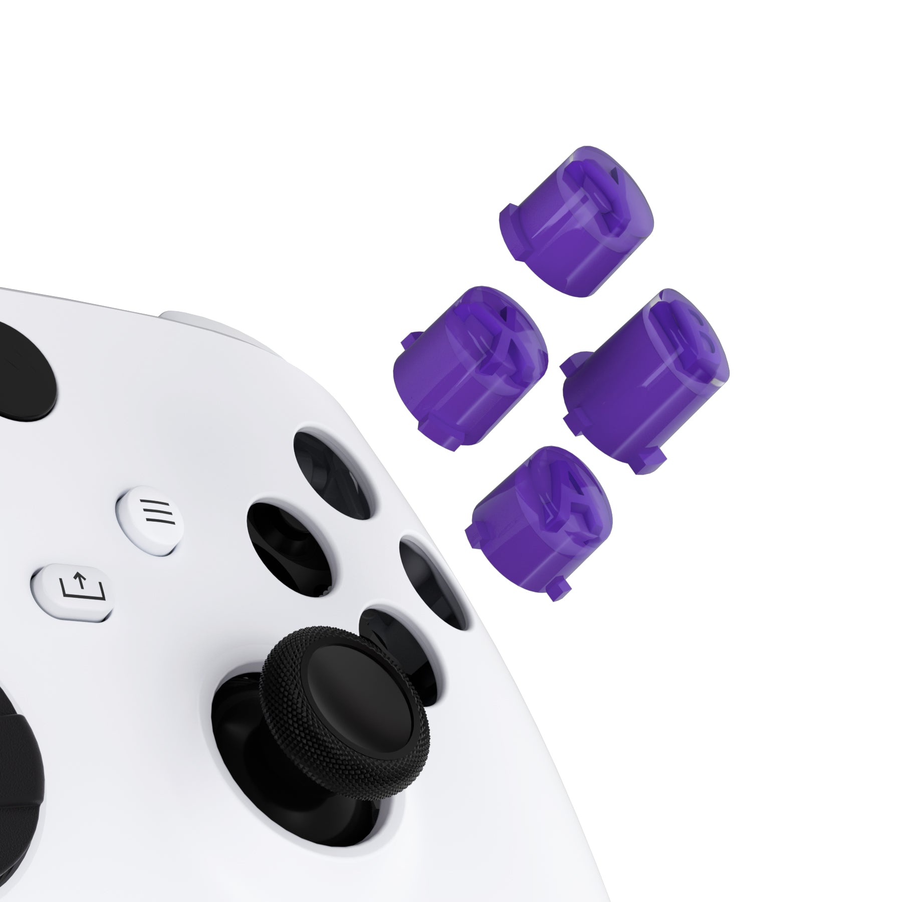 eXtremeRate Retail Three-Tone ABXY Action Buttons with Classic Symbols for Xbox Series X & S Controller & Xbox One S/X & Xbox One Elite V1/V2 Controller -Purple & Clear - JDX3M013
