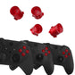 eXtremeRate Retail Three-Tone ABXY Action Buttons with Classic Symbols for Xbox Series X & S Controller & Xbox One S/X & Xbox One Elite V1/V2 Controller -Carmine Red & Clear - JDX3M011