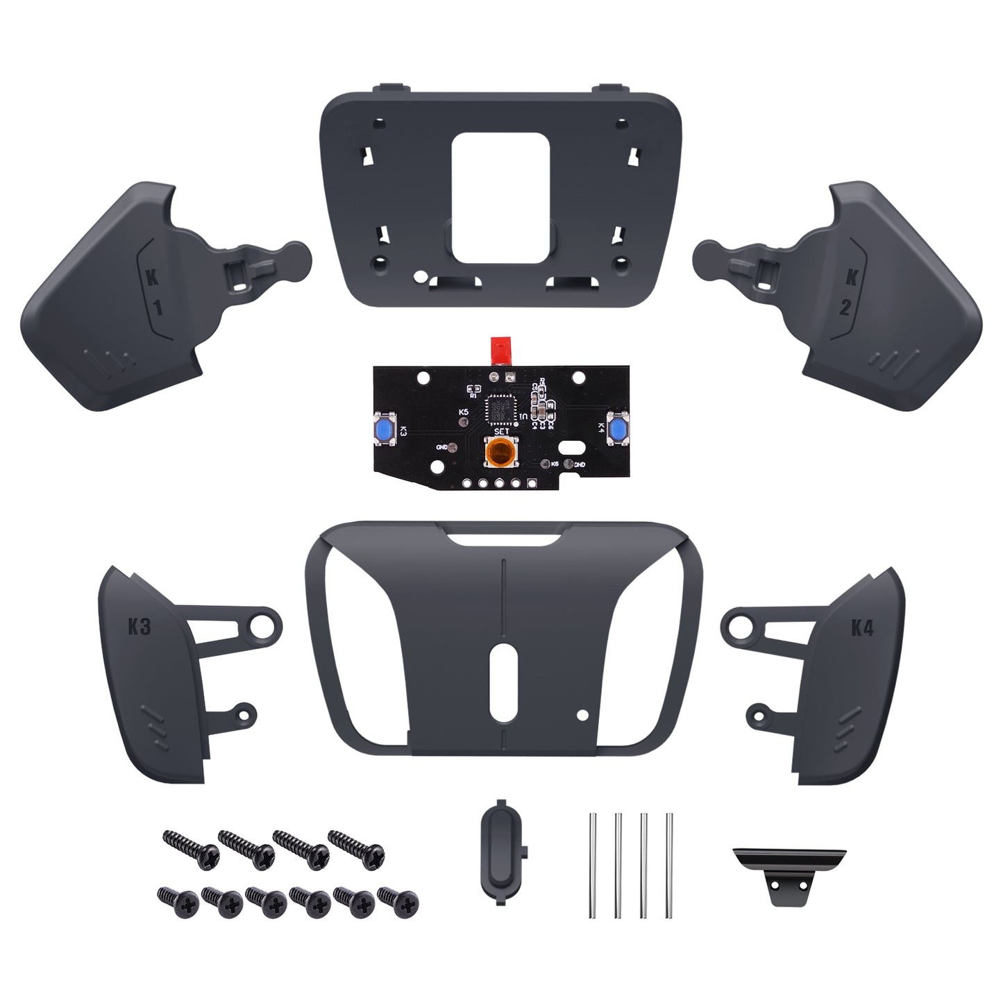 eXtremeRate Retail Turn RISE to RISE4 Kit – Redesigned Classic Gray K1 K2 K3 K4 Back Buttons Housing & Remap PCB Board for PS5 Controller eXtremeRate RISE & RISE4 Remap kit - Controller & Other RISE Accessories NOT Included - VPFM5009P