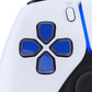 eXtremeRate Retail Two-Tone Blue & Clear Custom Dpad Action Buttons Replacement No Letter Imprint D-pad Face Buttons Compatible with ps5 Controller - JPFG005
