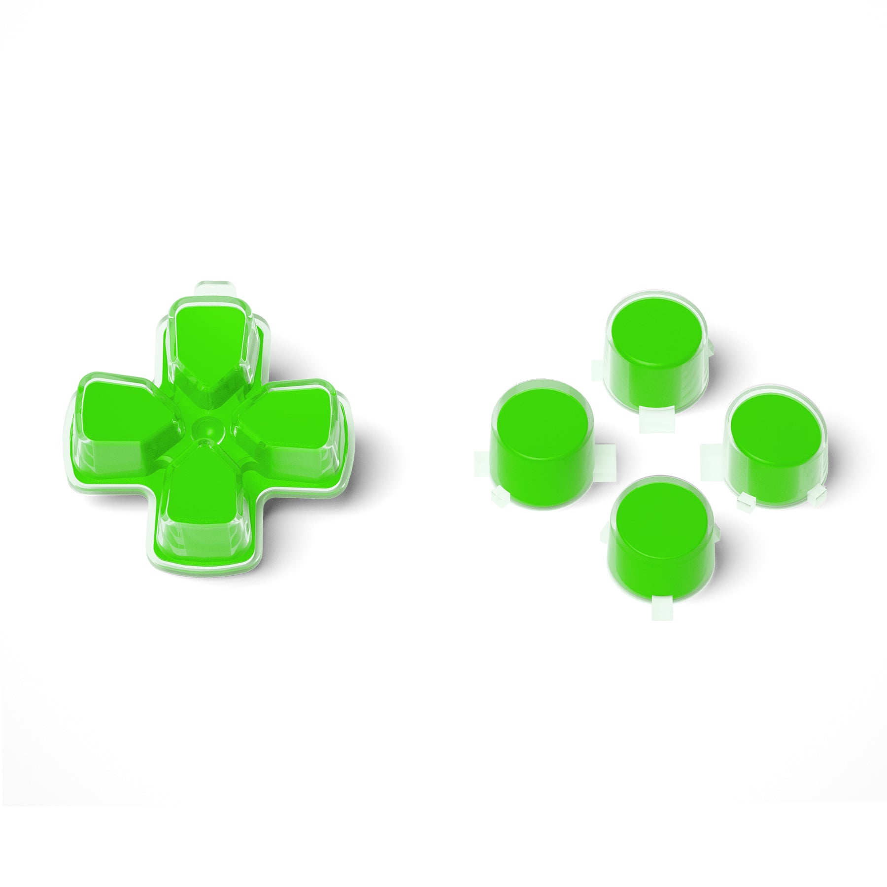 eXtremeRate Retail Two-Tone Green & Clear Custom Dpad Action Buttons Replacement No Letter Imprint D-pad Face Buttons Compatible with ps5 Controller - JPFG007