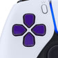 eXtremeRate Retail Two-Tone Purple & Clear Custom Dpad Action Buttons Replacement No Letter Imprint D-pad Face Buttons Compatible with ps5 Controller - JPFG006