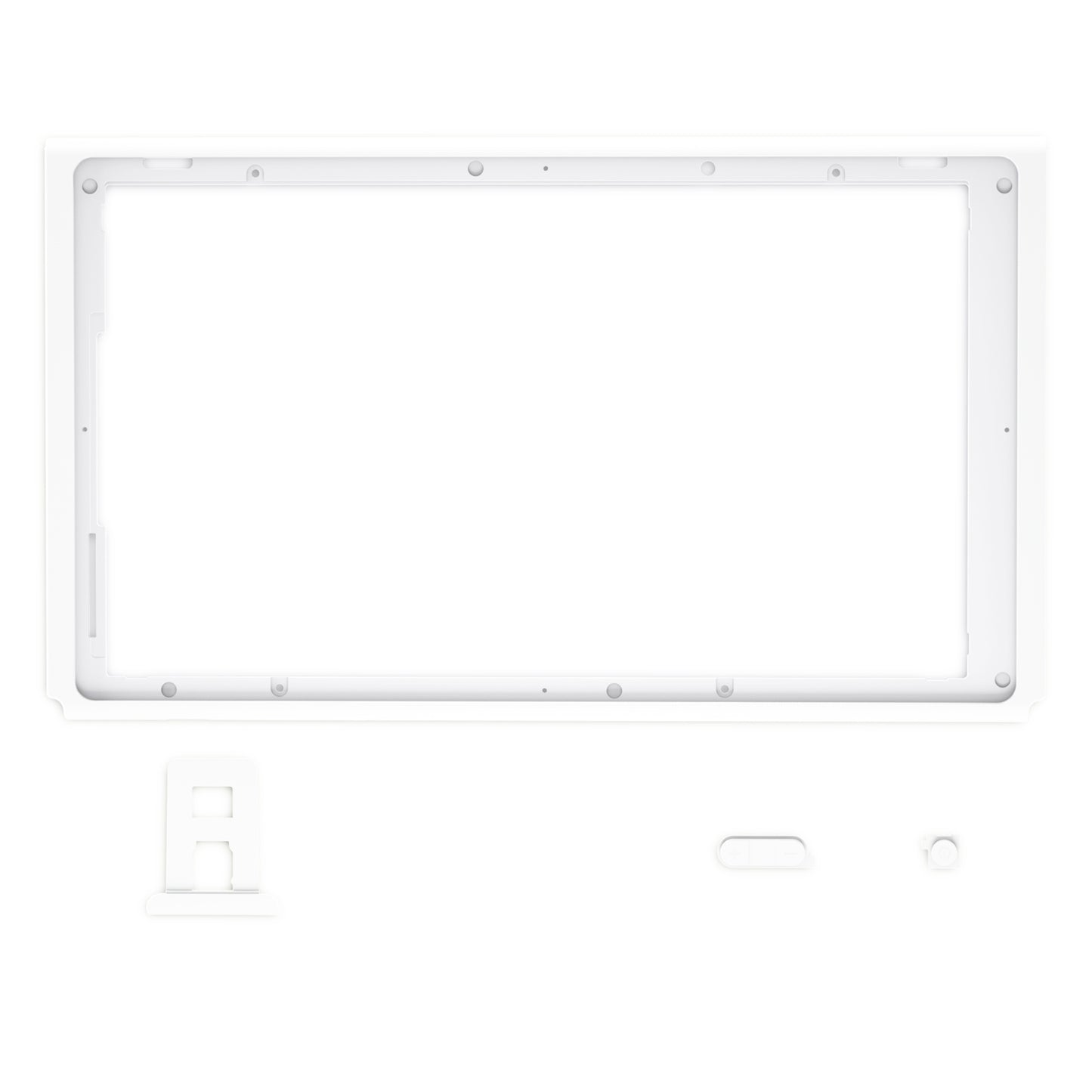 eXtremeRate DIY Replacement Housing Shell Front Frame with Volume Up Down Power Buttons for NS Switch Console - White