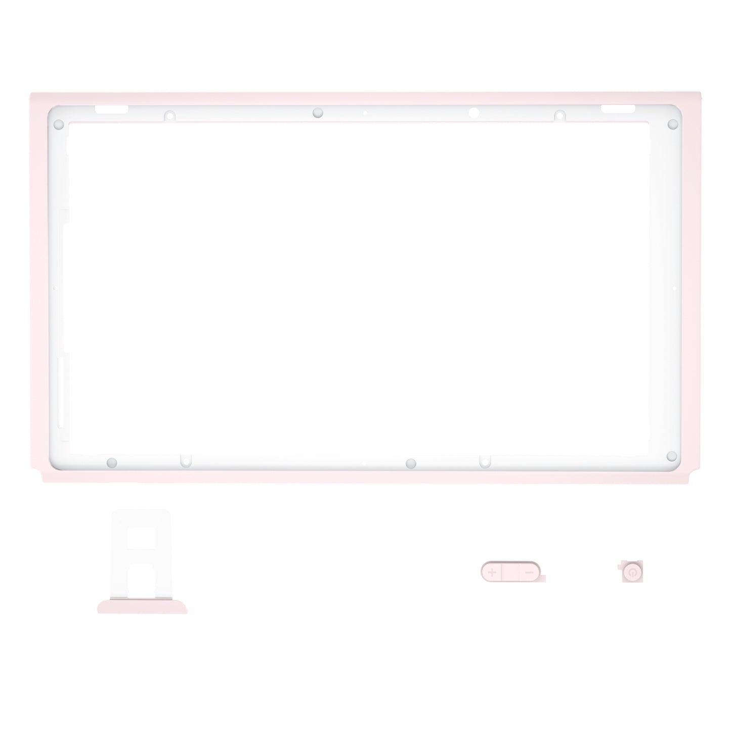 eXtremeRate DIY Replacement Housing Shell Front Frame with Volume Up Down Power Buttons for NS Switch Console - Cherry Blossoms Pink