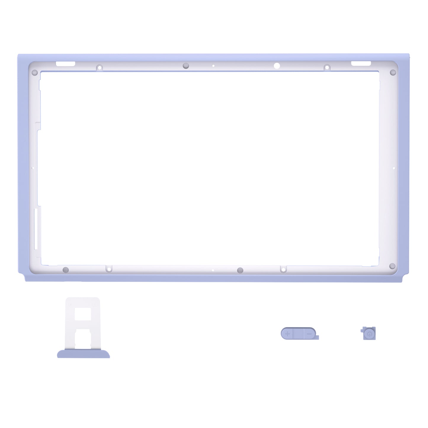 eXtremeRate DIY Replacement Housing Shell Front Frame with Volume Up Down Power Buttons for NS Switch Console - Light Violet