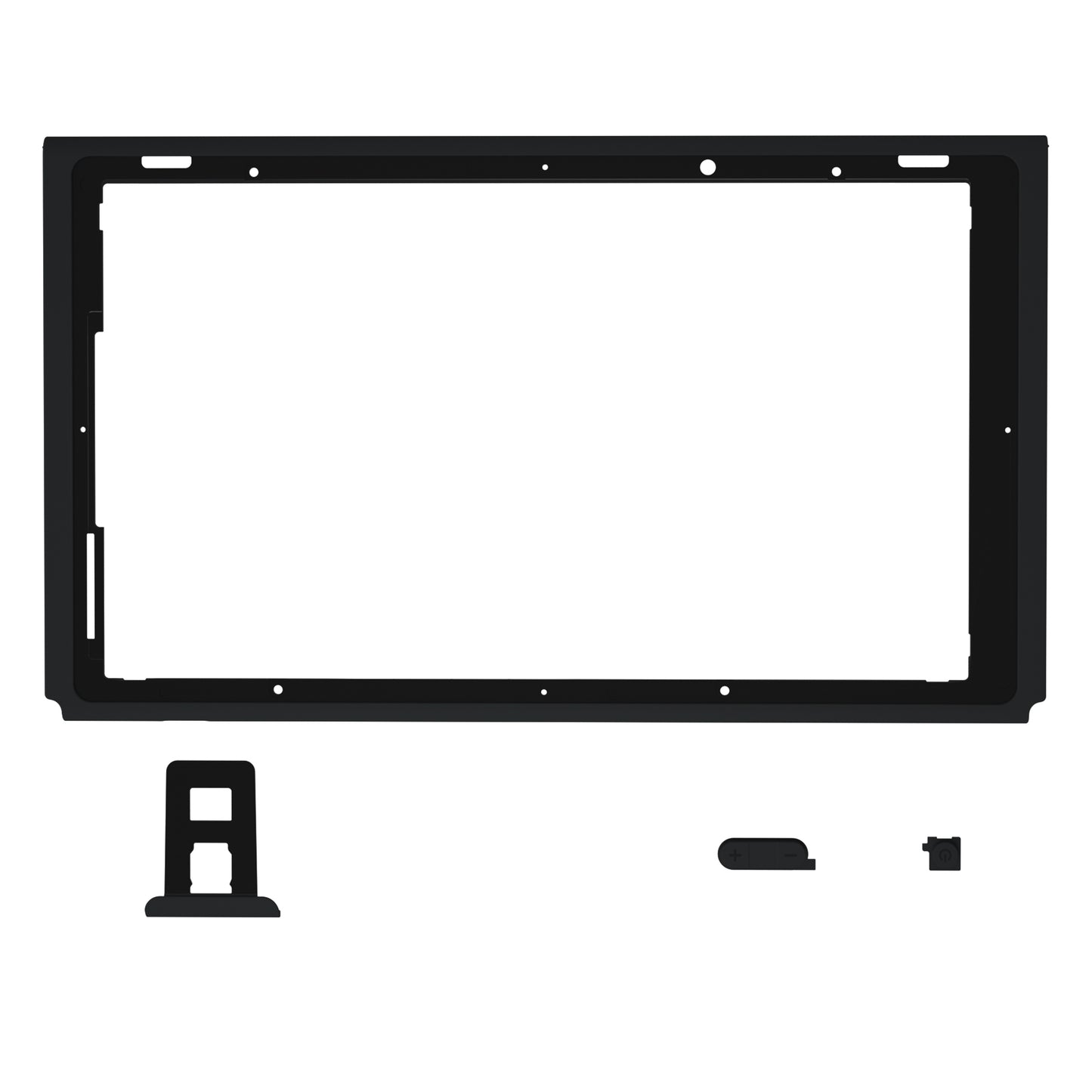 eXtremeRate DIY Replacement Housing Shell Front Frame with Volume Up Down Power Buttons for NS Switch Console - Black