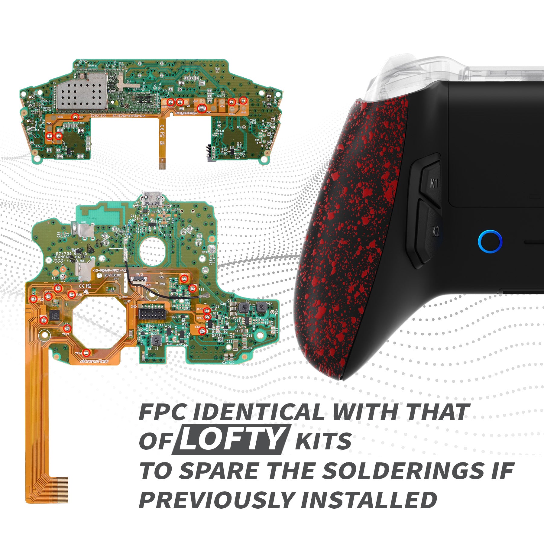 eXtremeRate Retail VICTOR S Remap Kit for Xbox One S/X Controller - Textured Red