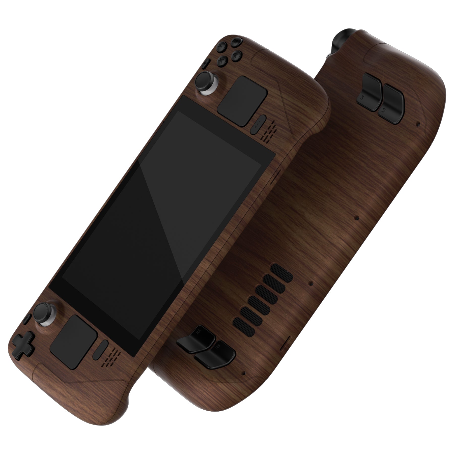 eXtremeRate Retail Wood Grain Custom Full Set Shell with Buttons for Steam Deck Console