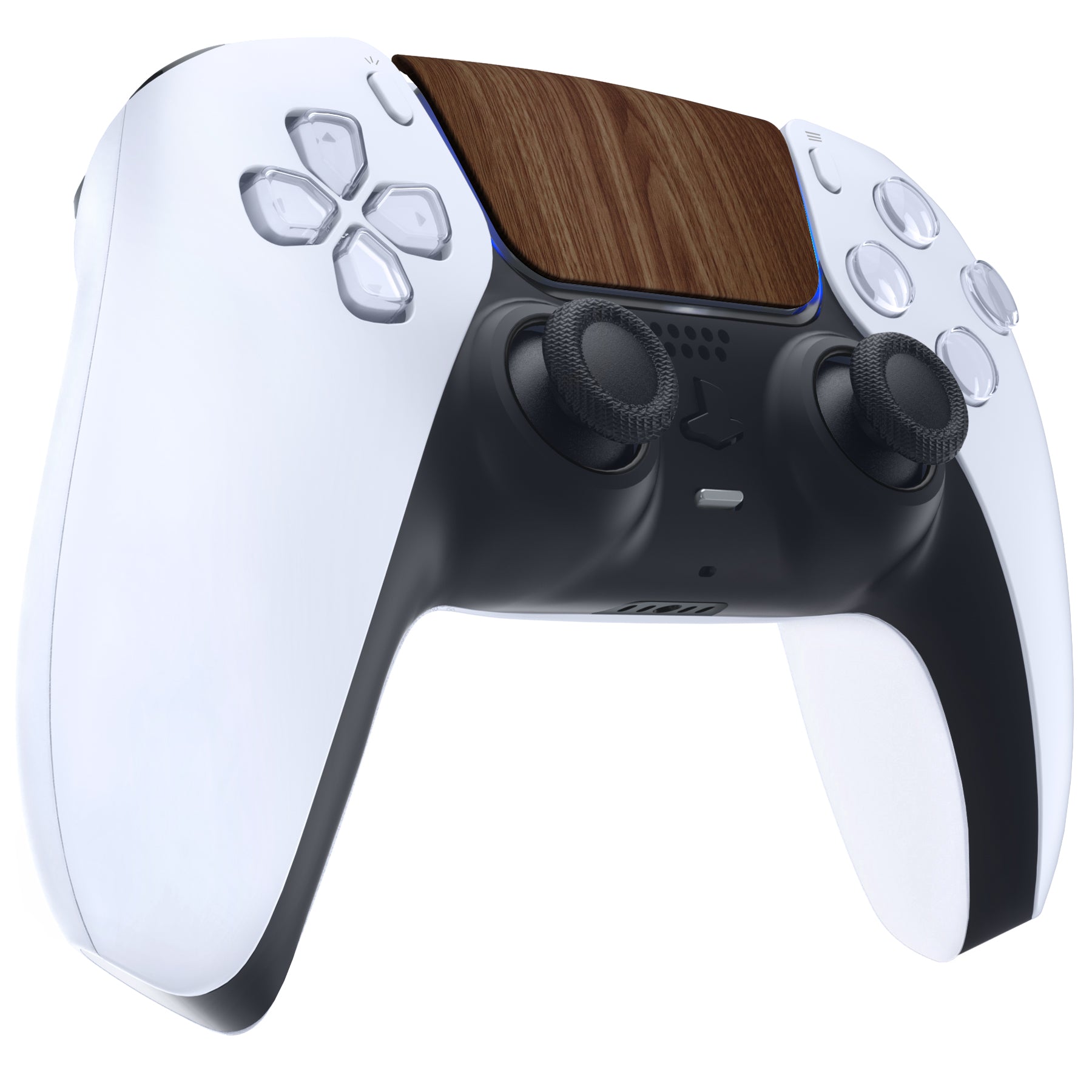 eXtremeRate Wood Grain Soft Touch Replacement Touchpad Cover Compatible with PS5 Controller BDM-010 BDM-020 & BDM-030, Custom Part Touch Pad