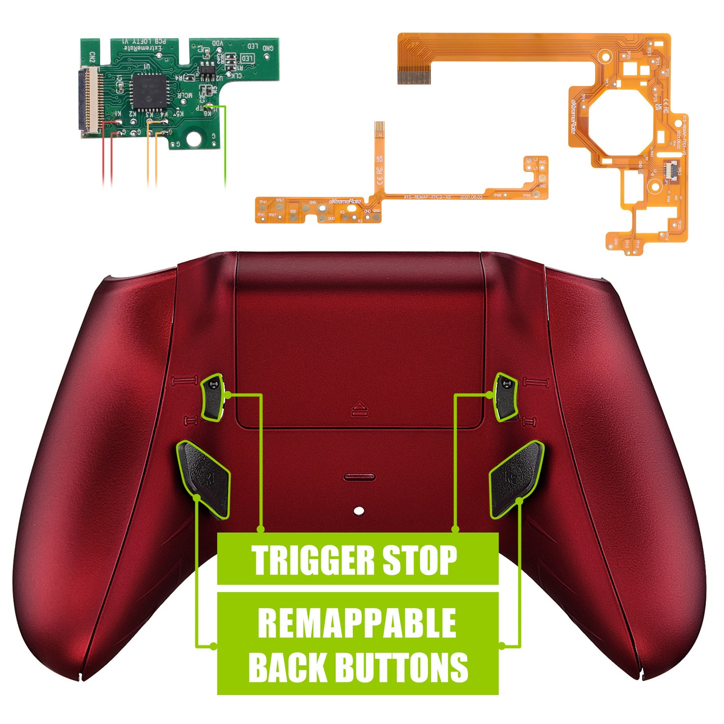 Lofty Remappable Remap & Trigger Stop Kit for Xbox One X & S Controller - Scarlet Red eXtremeRate