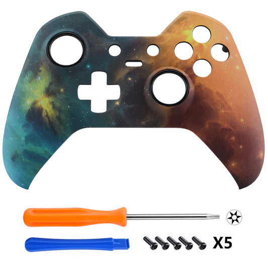 eXtremeRate Replacement Front Housing Shell for Xbox One Elite Controller (Model 1698) - Orange Star Universe eXtremeRate