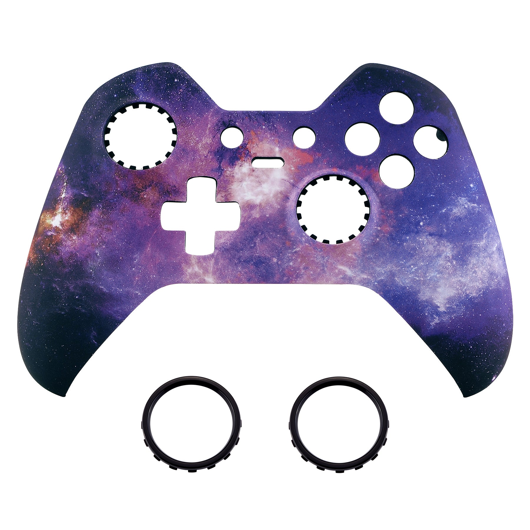 Nebula Galaxy Patterned Faceplate Cover, Soft Touch Front Housing Shell Case, Comfortable Soft Grip Replacement Kit for Xbox One Elite Controller Model 1698 - XOET017 eXtremeRate