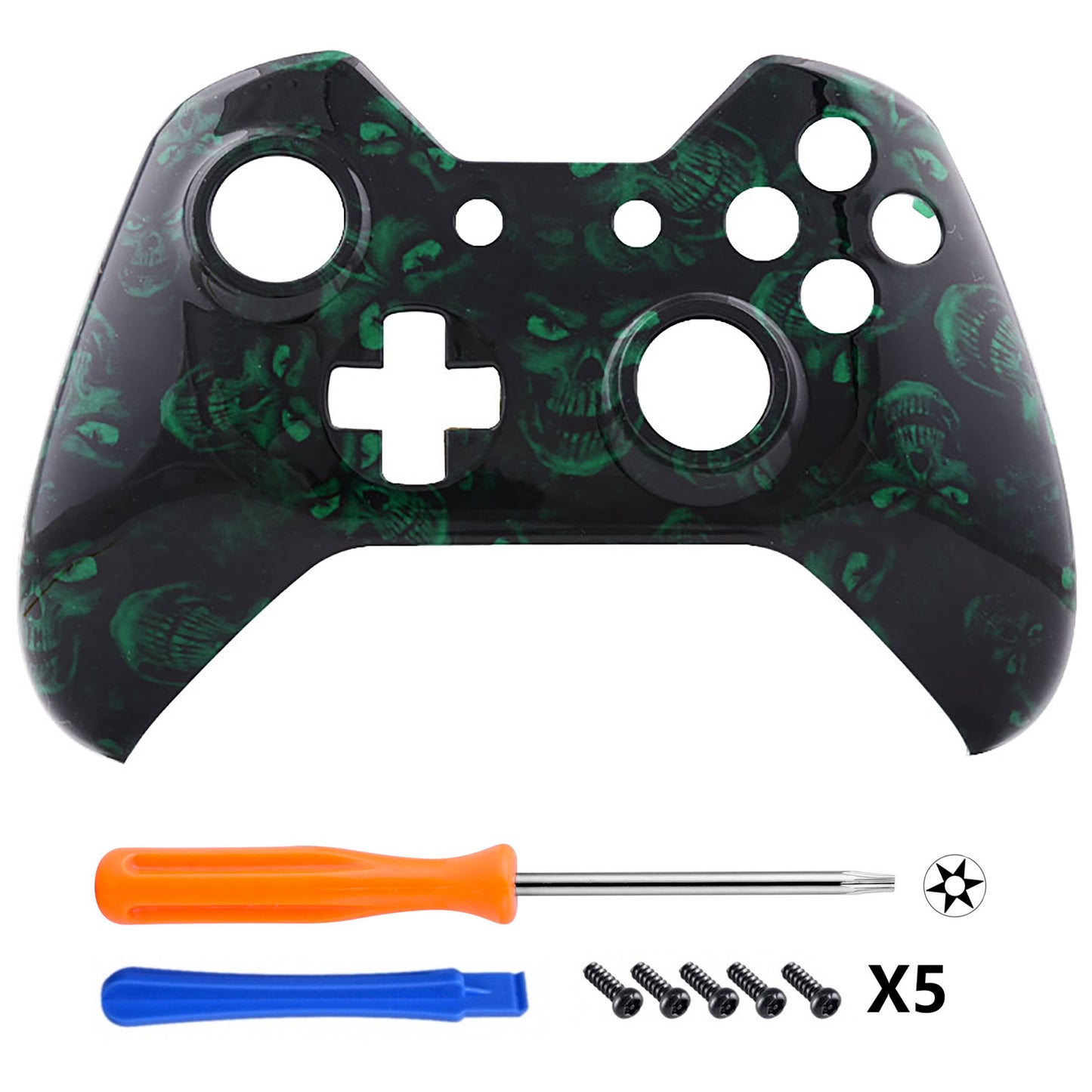 eXtremeRate Replacement Front Housing Shell for Xbox One Controller - Green Death eXtremeRate