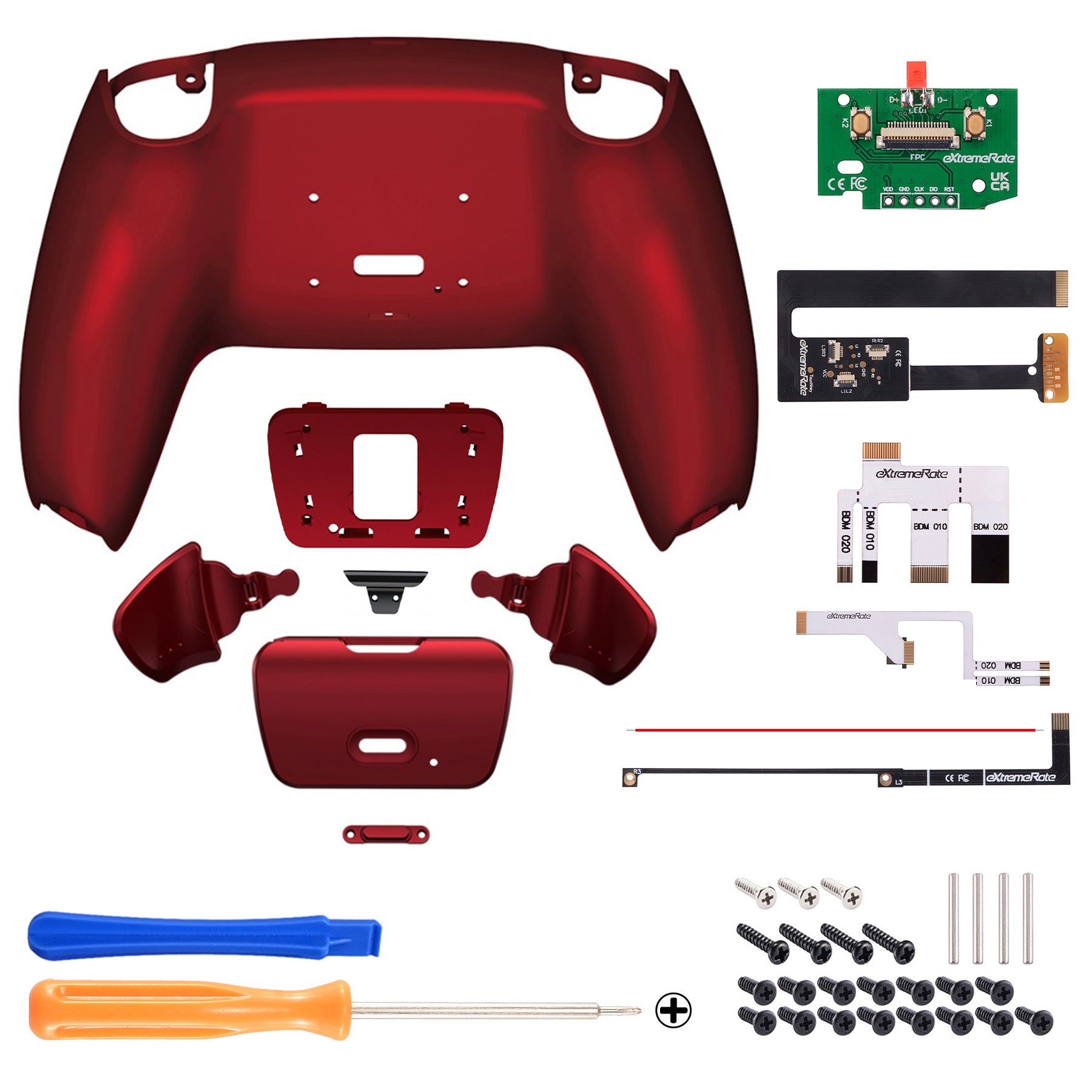 eXtremeRate Remappable Rise Remap Kit for PS5 Controller BDM-010 & BDM-020 - Scarlet Red eXtremeRate