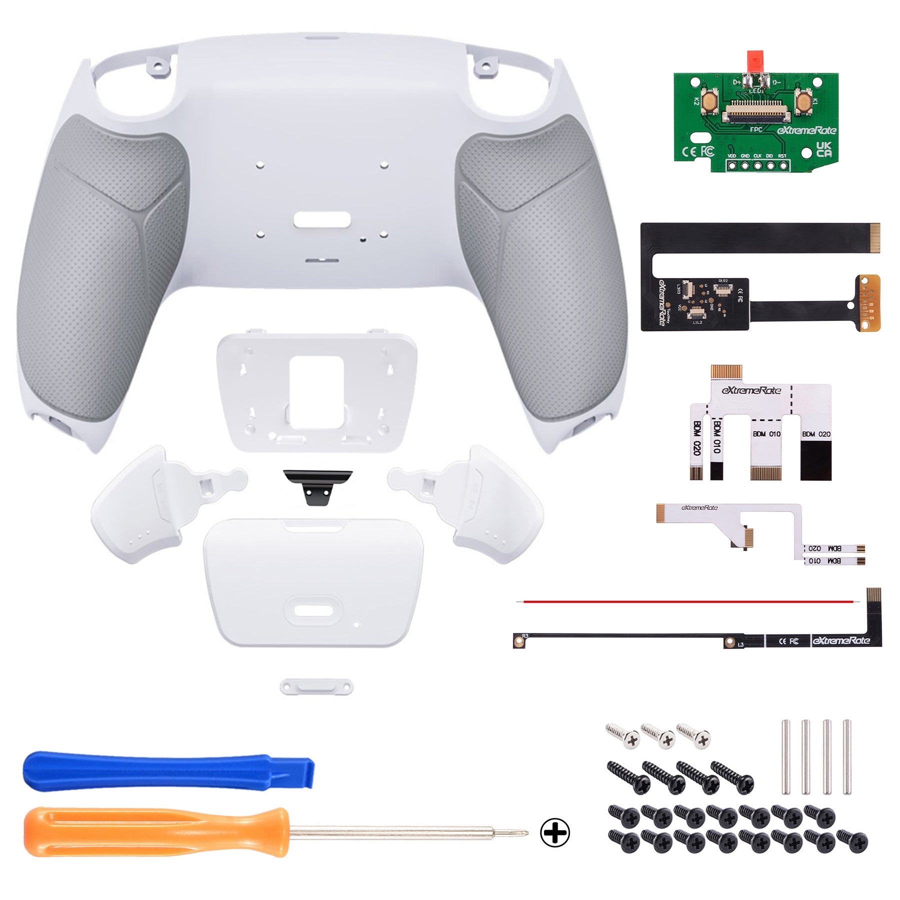 eXtremeRate Remappable Rise Remap Kit for PS5 Controller BDM-010 & BDM-020 - Rubberized White eXtremeRate