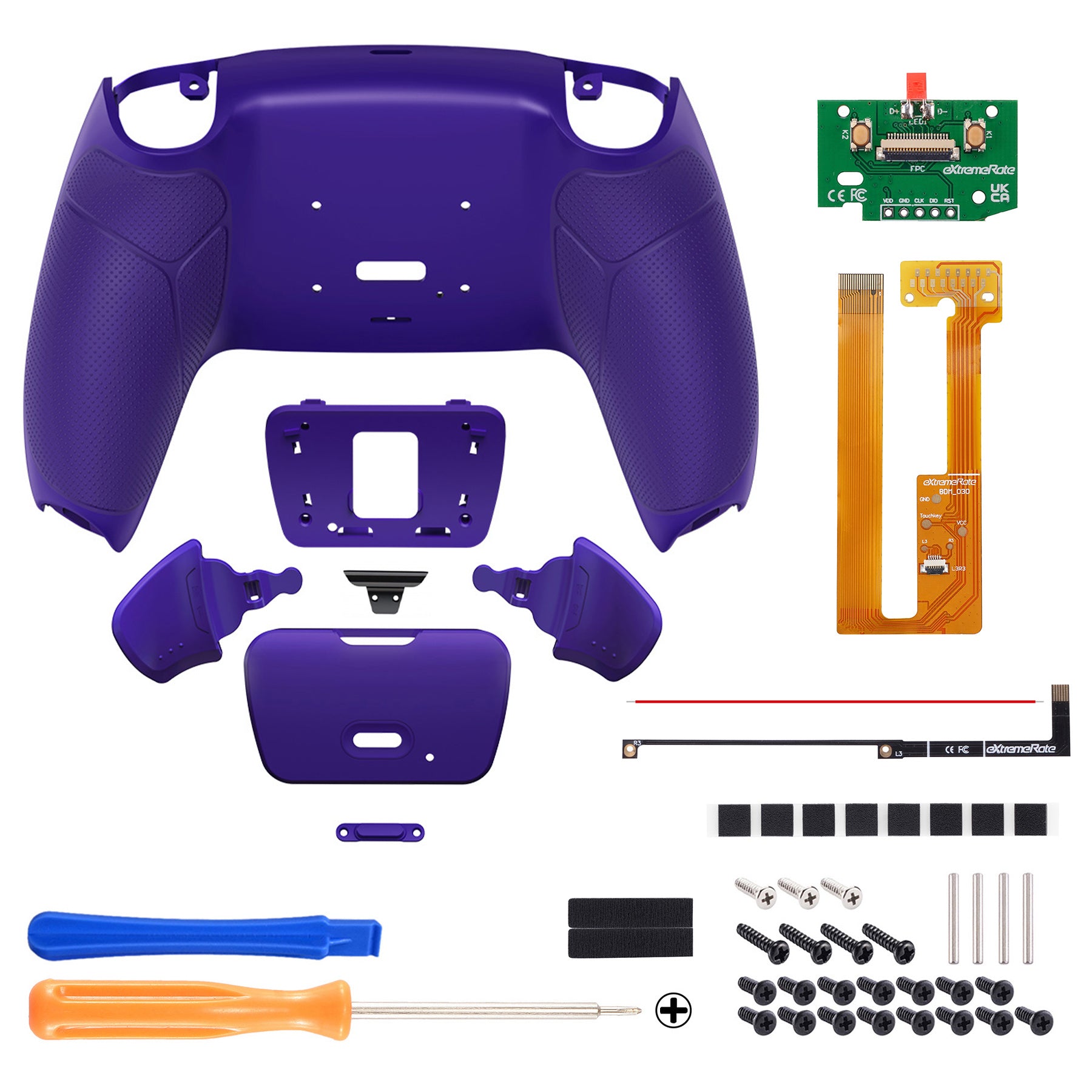 eXtremeRate Remappable RISE Remap Kit for PS5 Controller BDM-030/040 - Rubberized Galactic Purple eXtremeRate