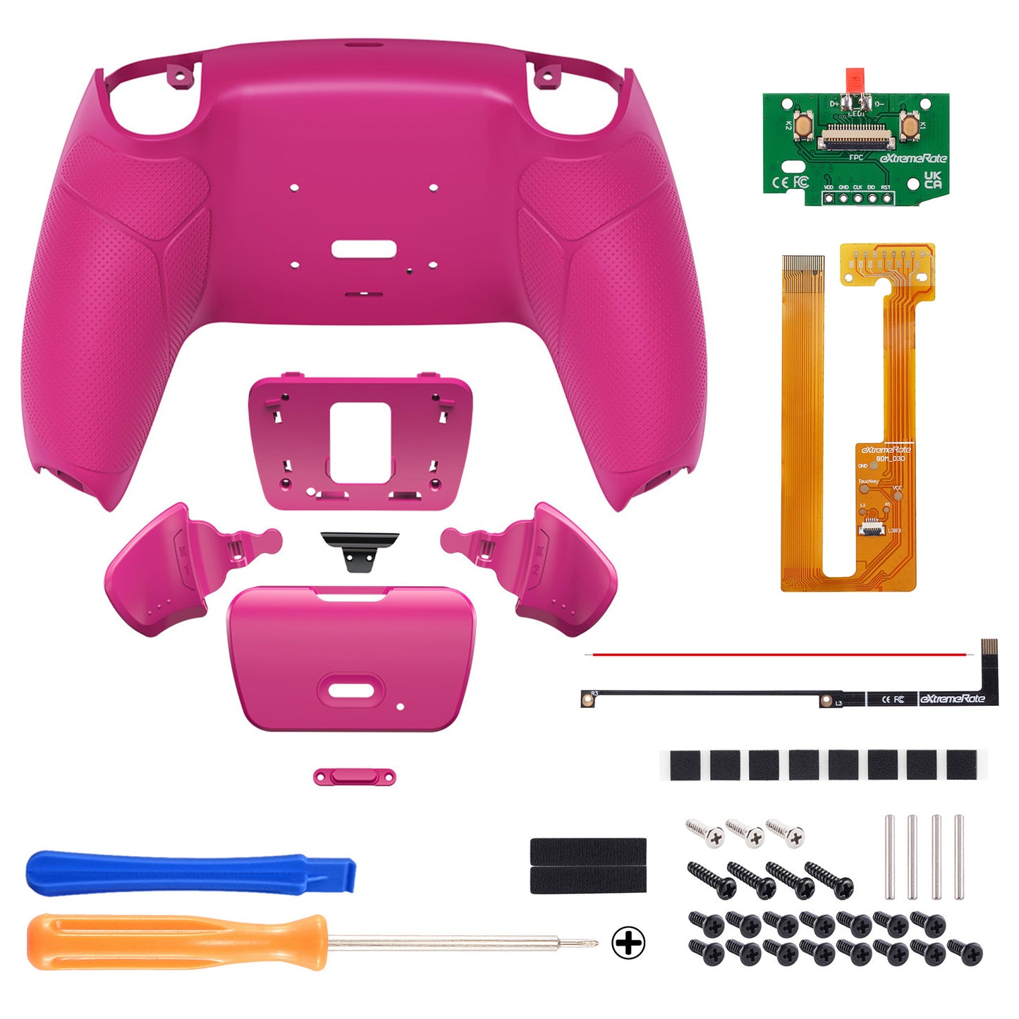 eXtremeRate Remappable RISE Remap Kit for PS5 Controller BDM-030/040 - Rubberized Nova Pink eXtremeRate