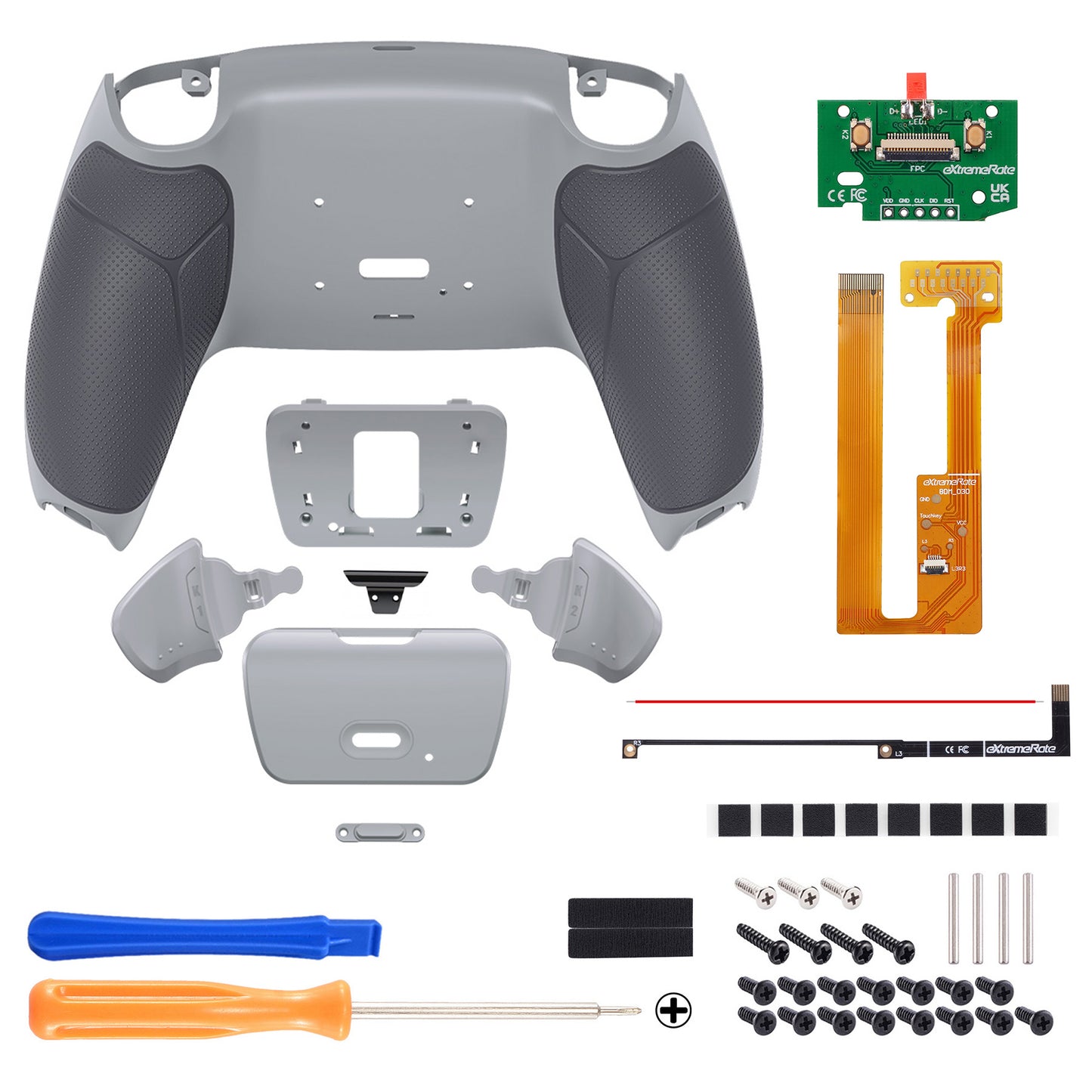 eXtremeRate Remappable RISE Remap Kit for PS5 Controller BDM-030/040 - Rubberized Classic Gray eXtremeRate