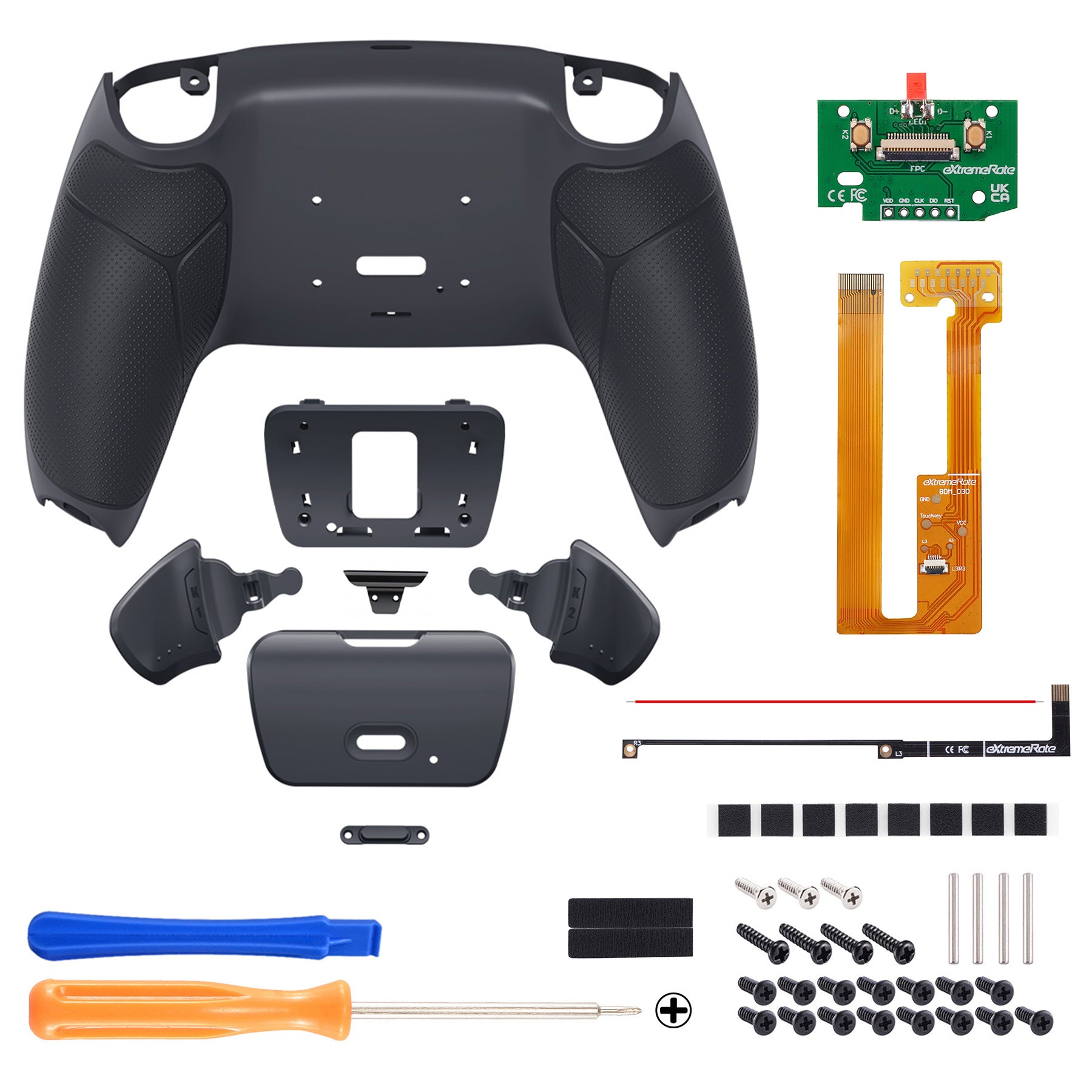 eXtremeRate Remappable RISE Remap Kit for PS5 Controller BDM-030/040 - Rubberized Dark Gray eXtremeRate