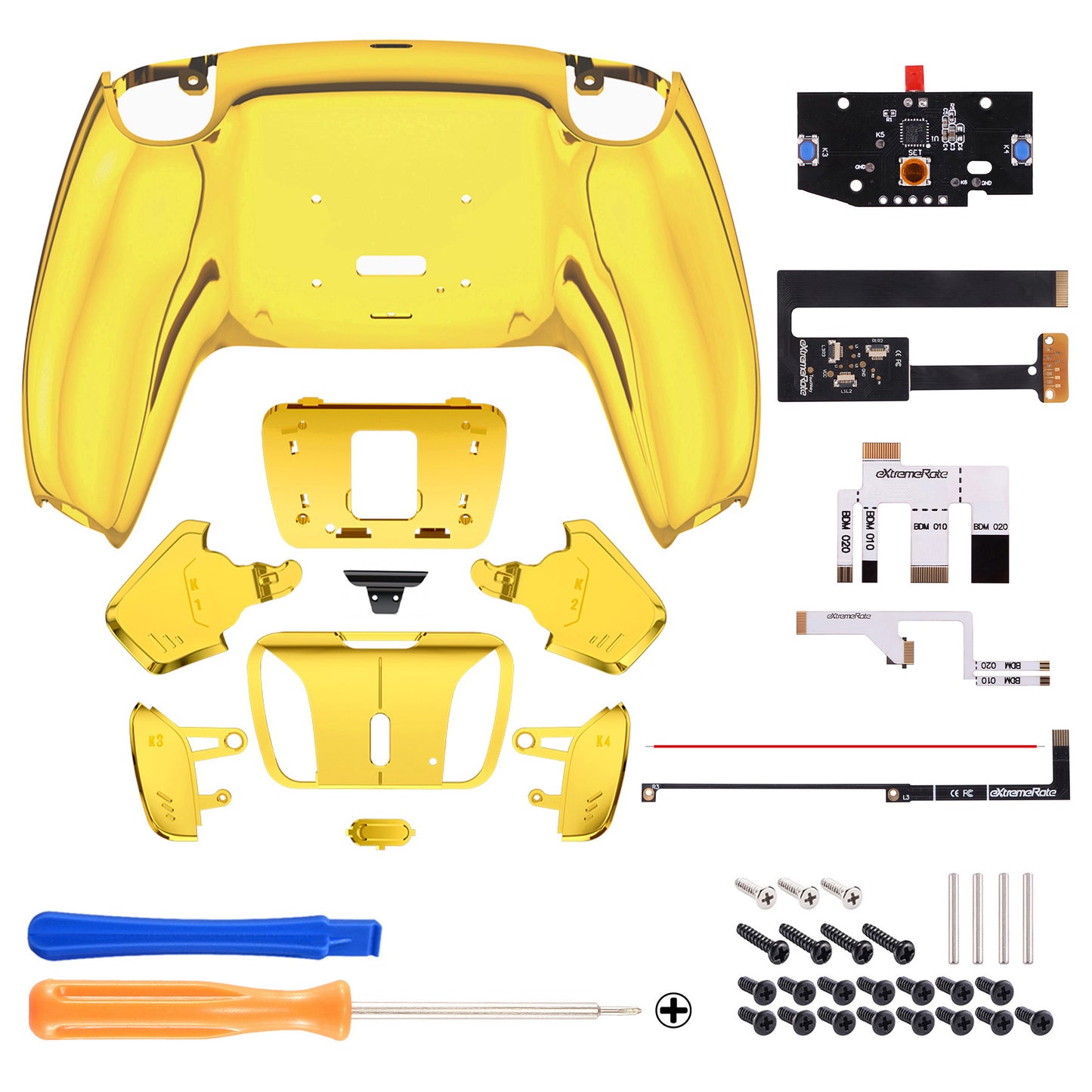 eXtremeRate Remappable RISE 4.0 Remap Kit for PS5 Controller BDM-010/020 - Chrome Gold eXtremeRate