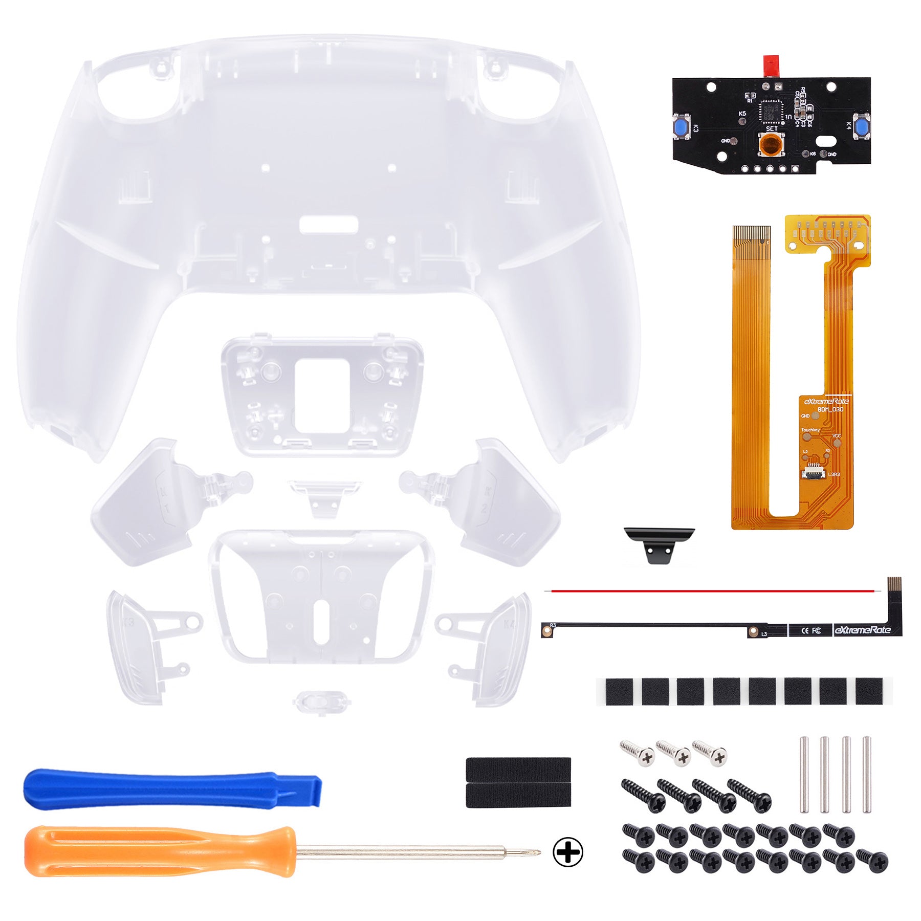eXtremeRate Remappable RISE 4.0 Remap Kit for PS5 Controller BDM-030/040 - Clear eXtremeRate
