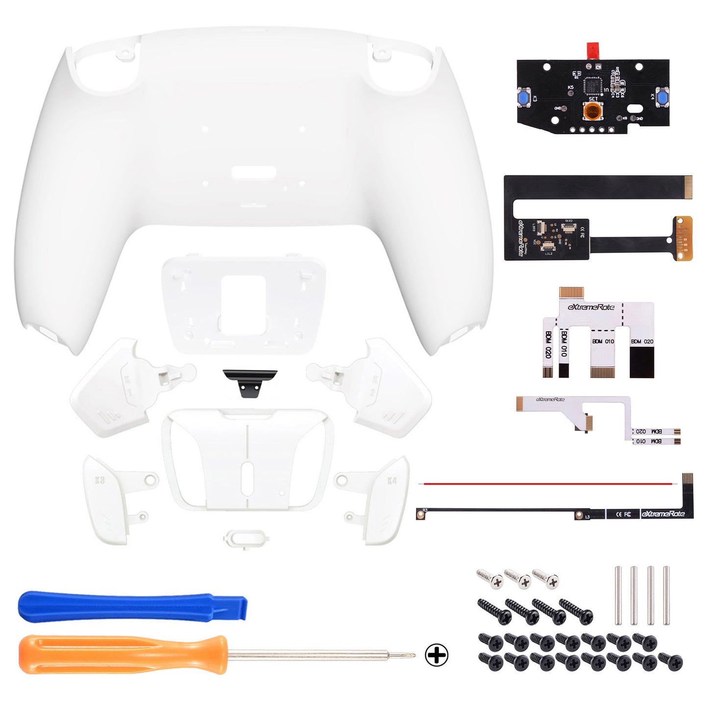 eXtremeRate Remappable RISE 4.0 Remap Kit for PS5 Controller BDM-010/020 - White eXtremeRate
