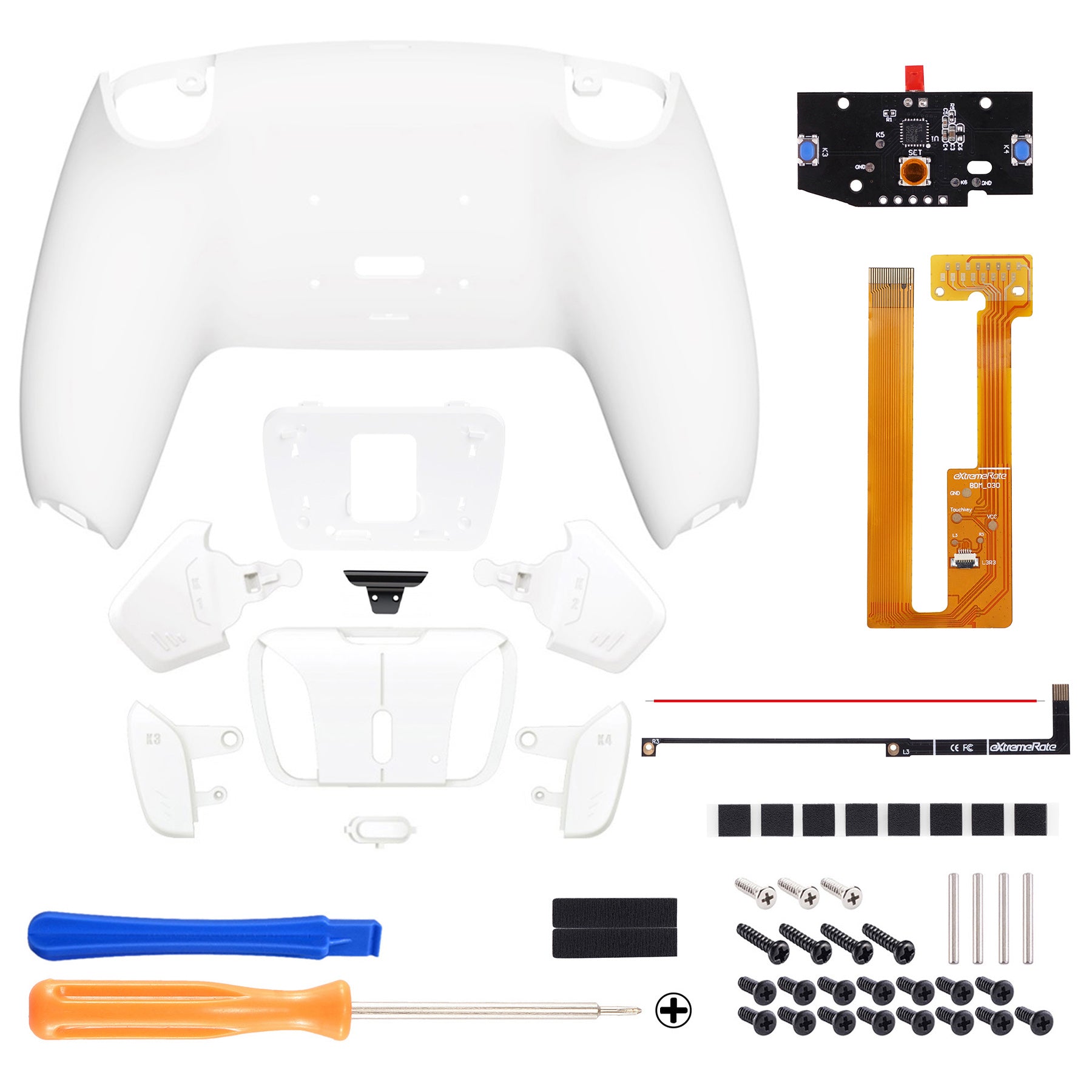 eXtremeRate Remappable RISE 4.0 Remap Kit for PS5 Controller BDM-030/040 - White eXtremeRate