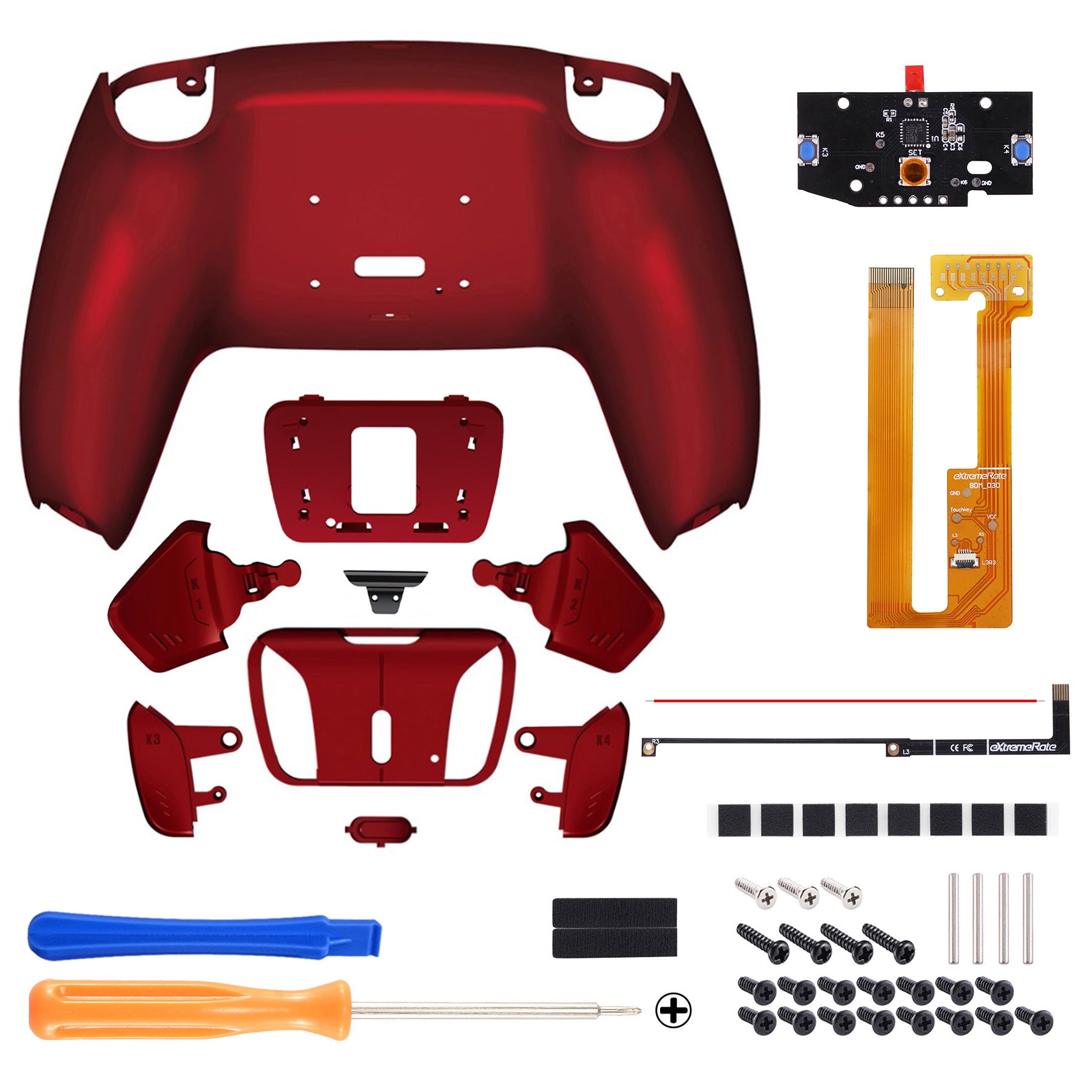 eXtremeRate Remappable RISE 4.0 Remap Kit for PS5 Controller BDM-030/040 - Scarlet Red eXtremeRate