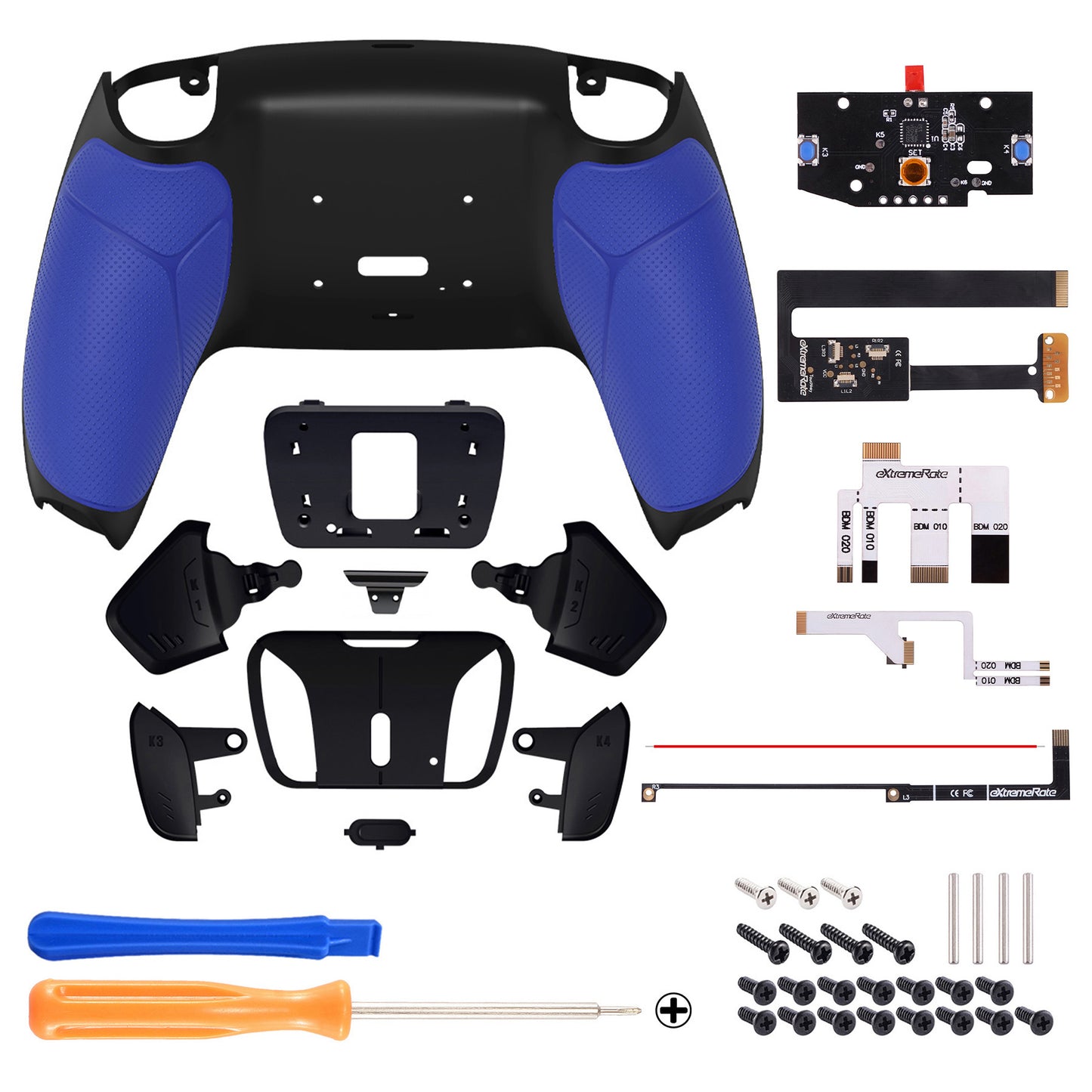 eXtremeRate Remappable RISE 4.0 Remap Kit for PS5 Controller BDM-010/020 - Rubberized Blue eXtremeRate