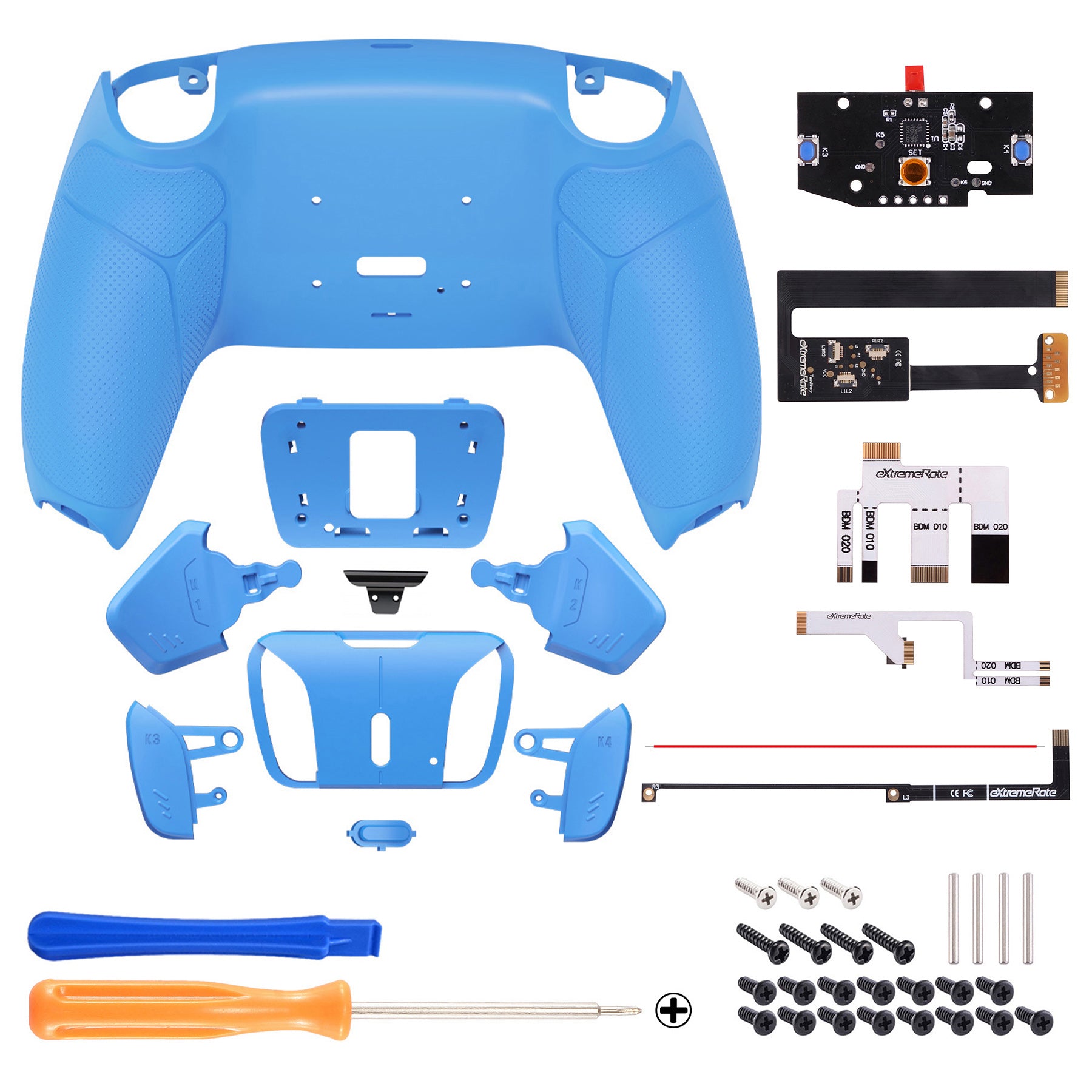 eXtremeRate Remappable RISE 4.0 Remap Kit for PS5 Controller BDM-010/020 - Rubberized Starlight Blue eXtremeRate