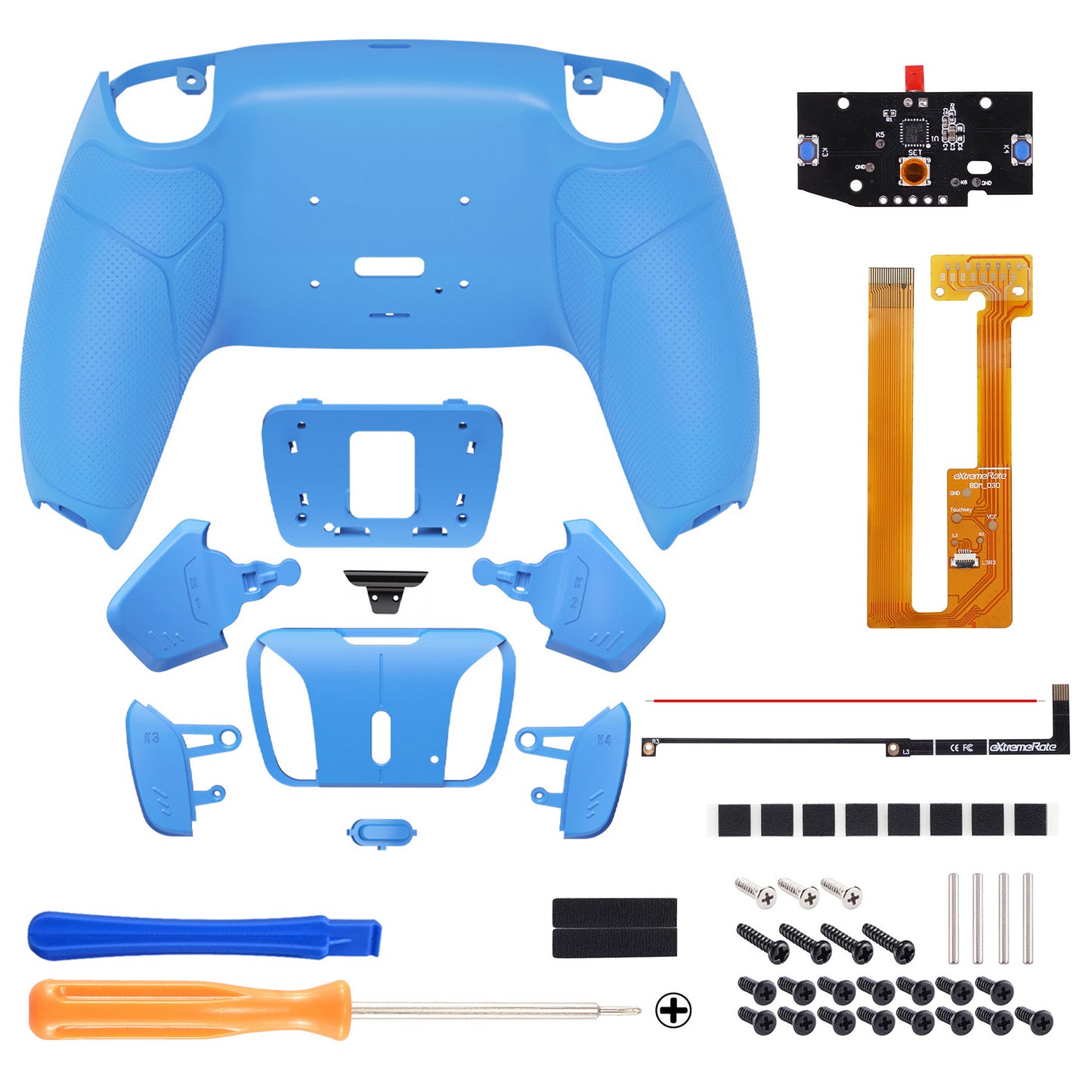 eXtremeRate Remappable RISE 4.0 Remap Kit for PS5 Controller BDM-030/040 - Rubberized Starlight Blue eXtremeRate