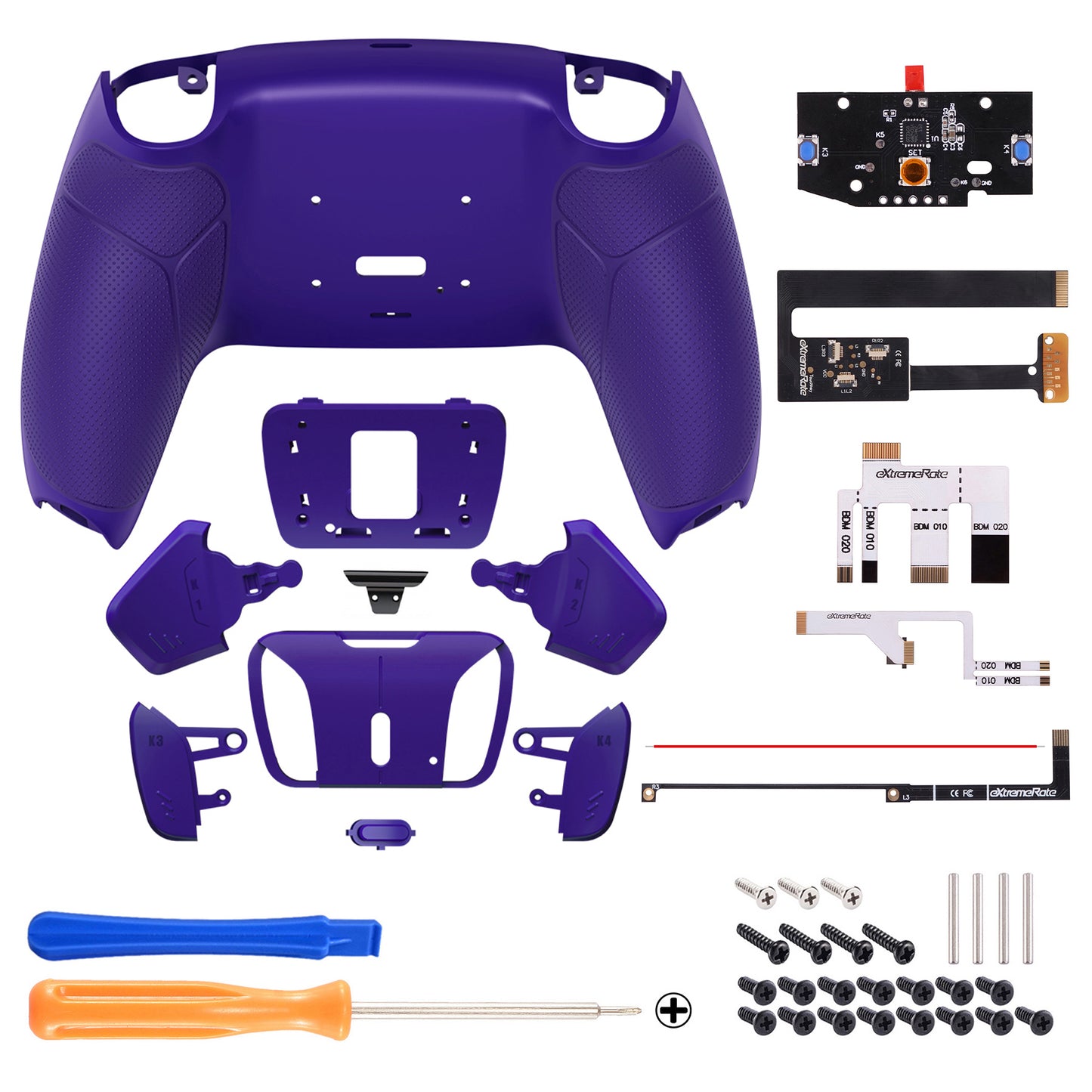 eXtremeRate Remappable RISE 4.0 Remap Kit for PS5 Controller BDM-010/020 - Rubberized Galactic Purple eXtremeRate