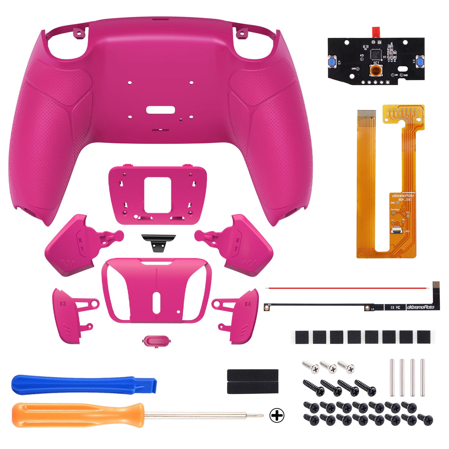 eXtremeRate Remappable RISE 4.0 Remap Kit for PS5 Controller BDM-030/040 - Rubberized Nova Pink eXtremeRate