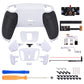 eXtremeRate Remappable RISE 4.0 Remap Kit for PS5 Controller BDM-010/020 - Rubberized Black Grip with White Back Paddles eXtremeRate