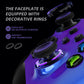 eXtremeRate ASR Version Performance Rubberized Side Rails Front Housing Shells with Accent Rings for Xbox Series X & S Controller - Chameleon Purple Blue eXtremeRate