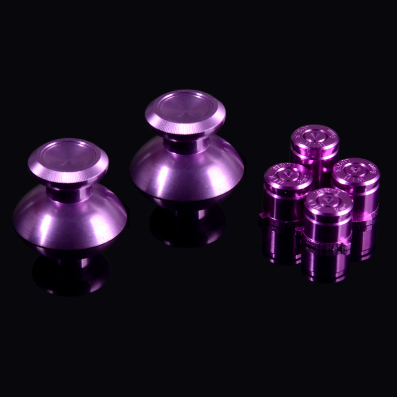 eXtremeRate Retail Metal Alumium Alloy Thumbsticks Bullet ABXY Mod Buttons for Xbox One Standard & Xbox One Elite & Xbox One S/X Controller - Purple - ZXOJ0308
