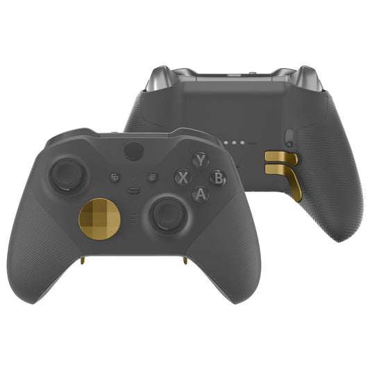 eXtremeRate 6 in 1 Replacement Metallic Magnetic Stainless Steel Back Paddles and D-Pads Kits for Xbox One Elite & Xbox Elite Series 2 & Elite 2 Core Controller - Hero Gold eXtremeRate