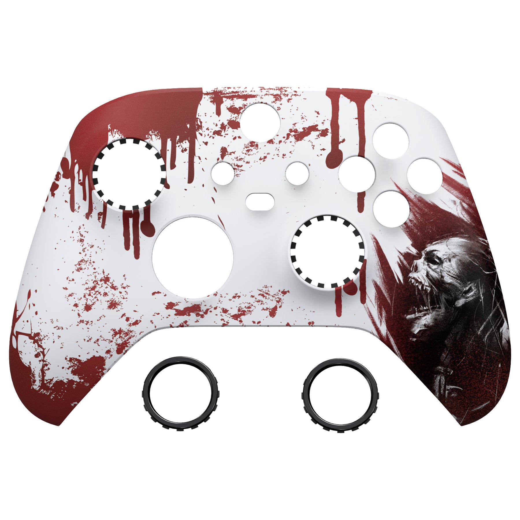 eXtremeRate ASR Version Front Housing Shell with Accent Rings for Xbox Series X/S Controller & Xbox Core Controller - Blood Zombie eXtremeRate