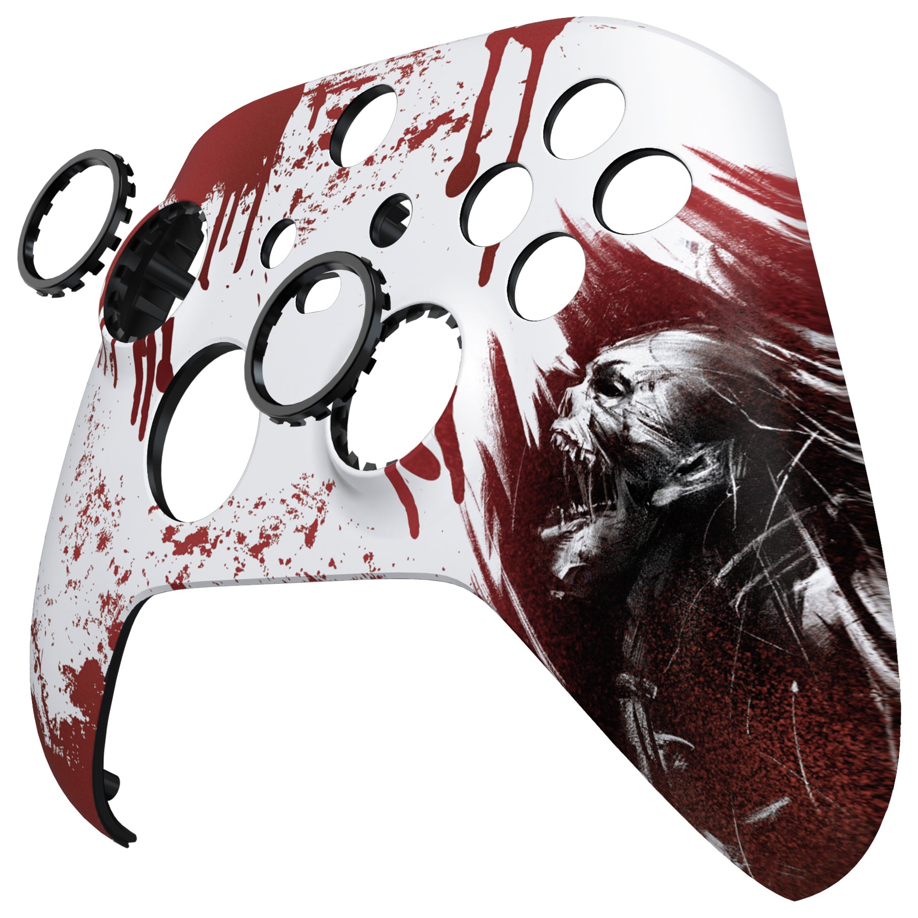 eXtremeRate ASR Version Front Housing Shell with Accent Rings for Xbox Series X/S Controller & Xbox Core Controller - Blood Zombie eXtremeRate