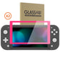 eXtremeRate 2 Pack Anti-Scratch Transparent HD Tempered Glass Screen Protector for Nintendo Switch Lite - Bright Pink