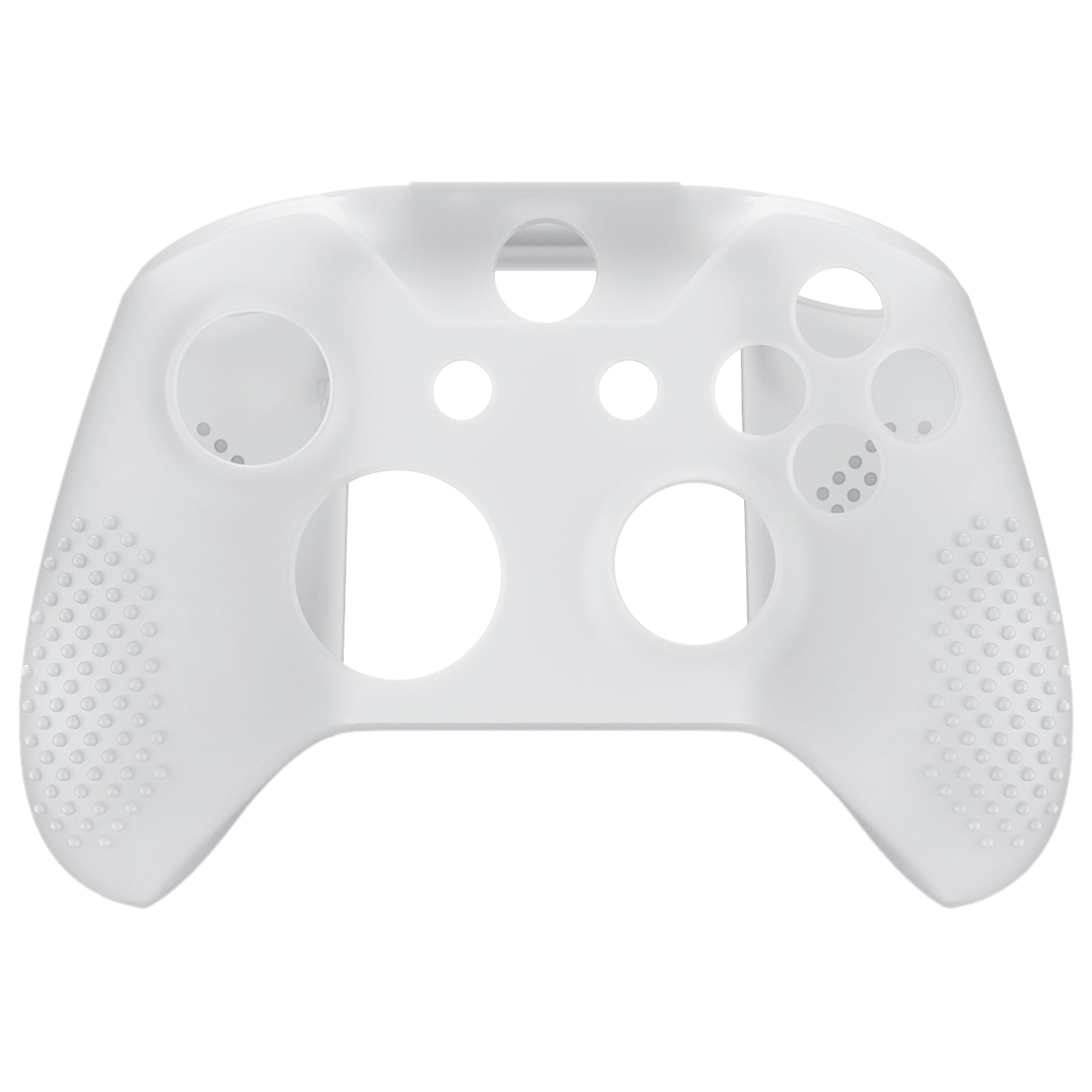 eXtremeRate Protective Anti-Slip Silicone Case with Thumb Grips Caps for Xbox One X & S Controller - Semi-transparent Clear eXtremeRate