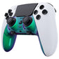 eXtremeRate Replacement Top Bottom Decorative Trim Shell Compatible with PS5 Edge Controller - Chameleon Green Purple